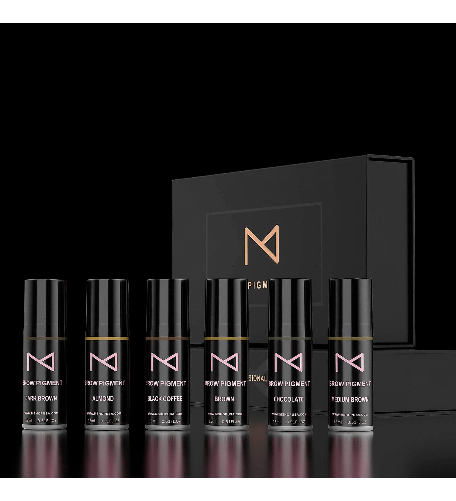 Professional Grade M Brow Semi Cream Pigment for Eyebrows - Manual & Machine Use - Medical Grade - 15ml (SET OF 6) - Buy Online on GoSupps.com