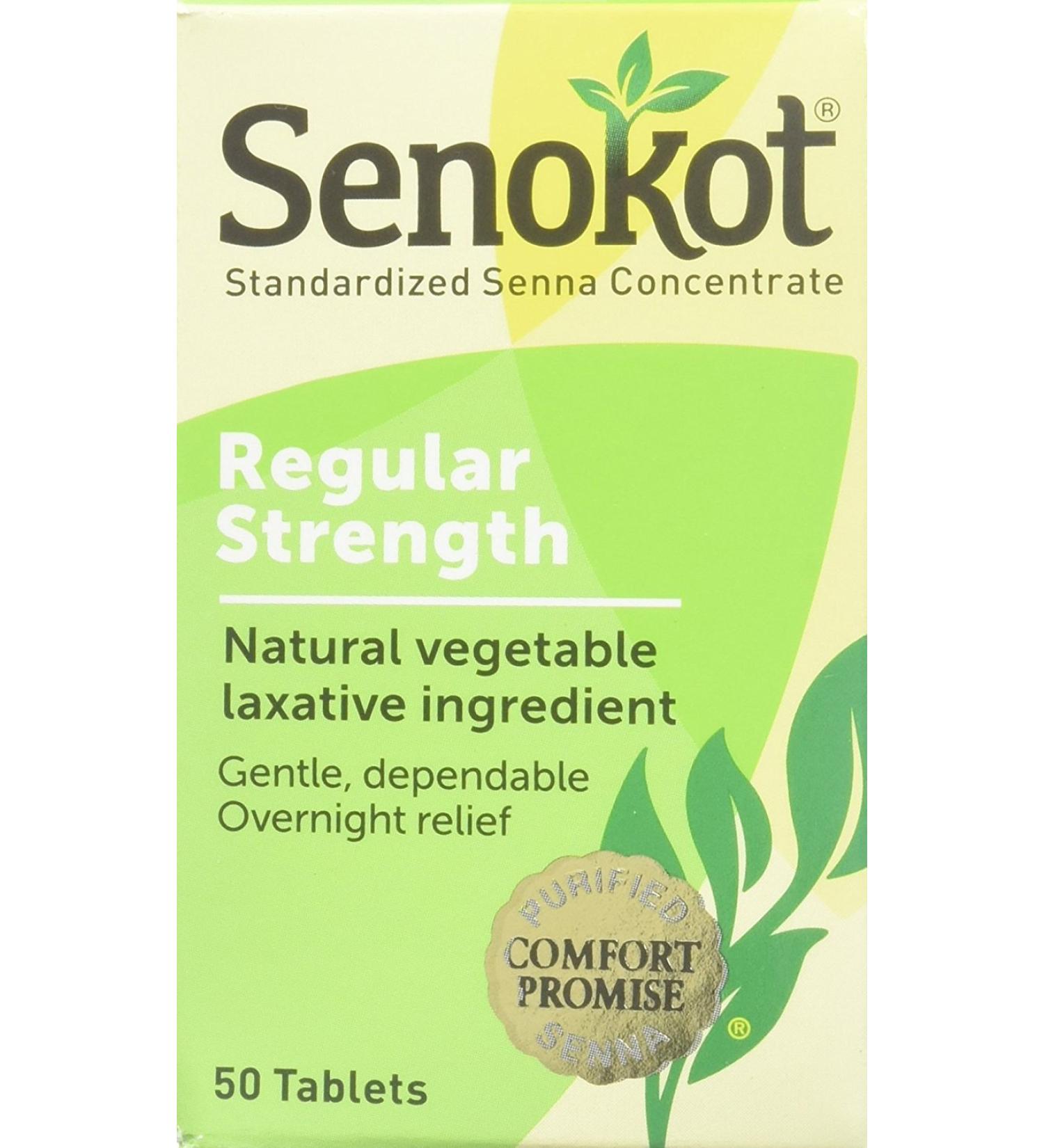 Senokot Regular Strength 50 Tablets - Natural Vegetable Laxative for Overnight Relief of Constipation - Buy Online on GoSupps.com