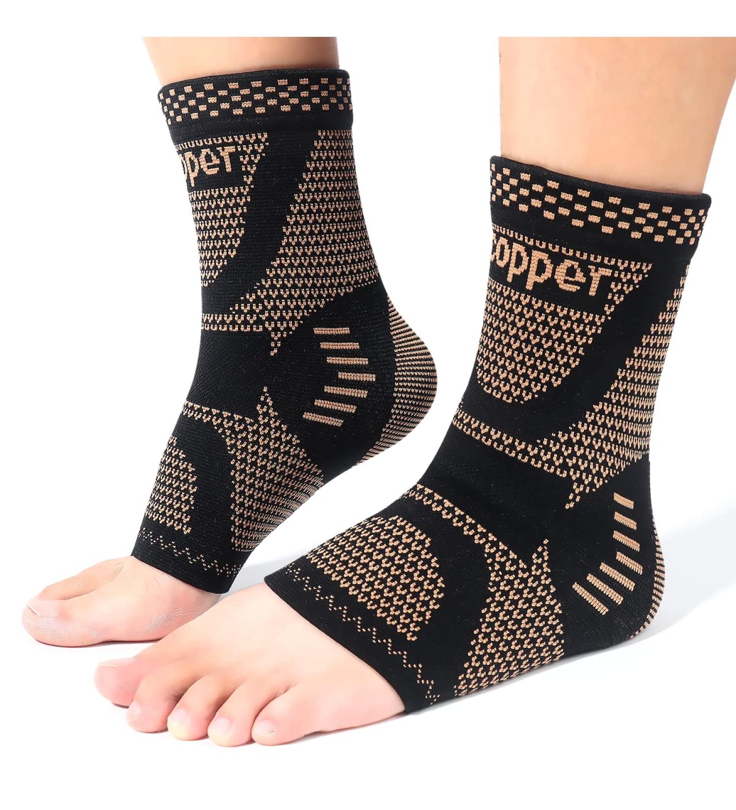 Professional Copper Ankle Bandage for Men & Women | Compression Support for Plantar Fasciitis & Athletic Recovery - Buy Online on GoSupps.com