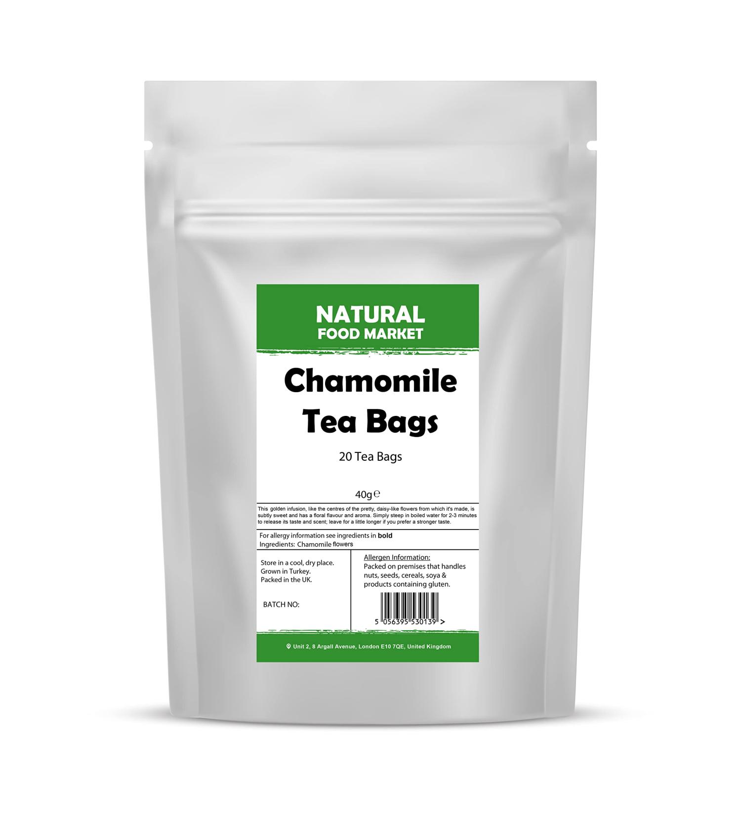 Chamomile Tea Bags by Natural Food Market - 20 Tea Bags Herbal Tea