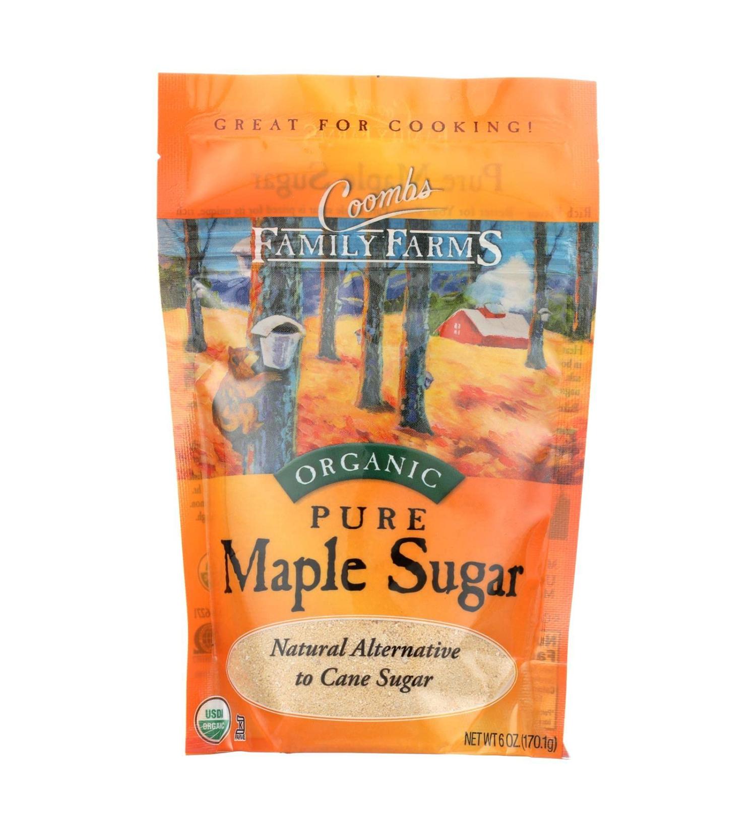 Coombs Organic Maple Sugar 6 oz Bags - 6ct Case | Pure, Natural Sweetener - Buy Online on GoSupps.com