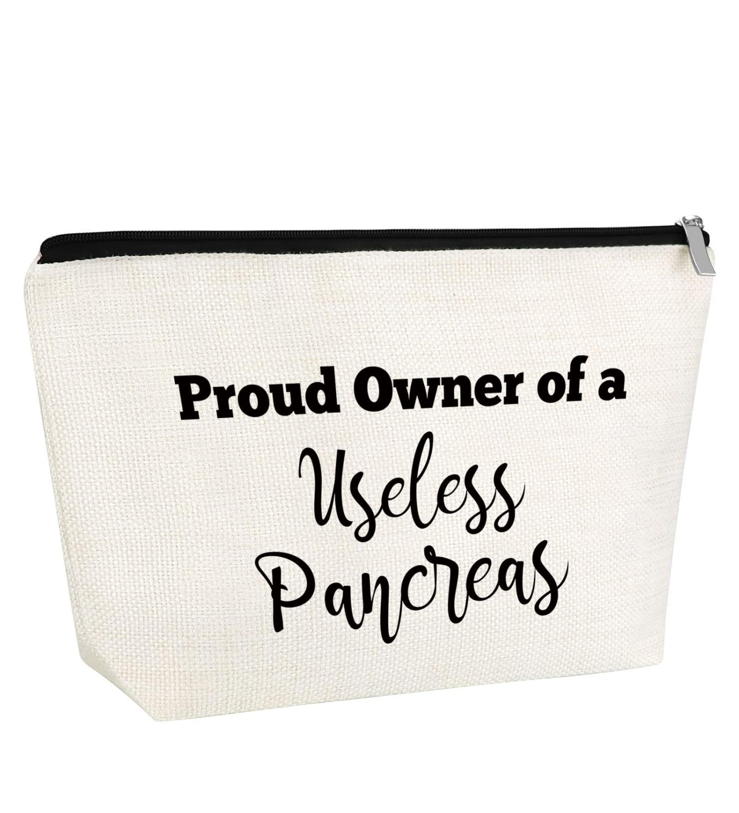 Diabetes Awareness Cosmetic Bag - Supportive Gift for Women, Mom, Grandma - Emergency Supply Pouch for Diabetics - Perfect Birthday or Christmas Gift - Buy Online on GoSupps.com