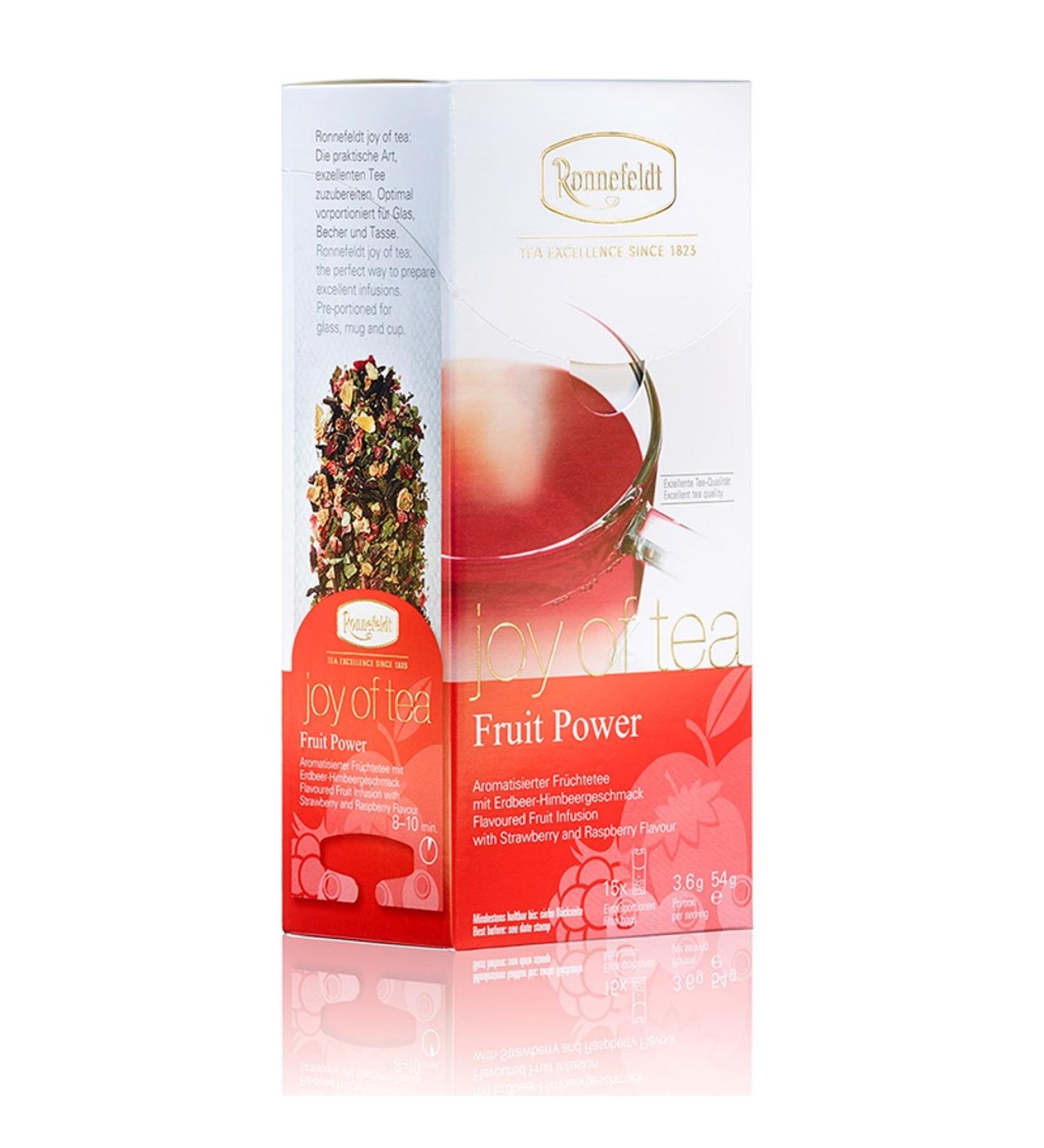 Ronnefeldt Fruit Power Joy of Tea - Strawberry Raspberry Fruit Tea 15 Tea Bags 54g - International Shipping Available - Buy Online on GoSupps.com