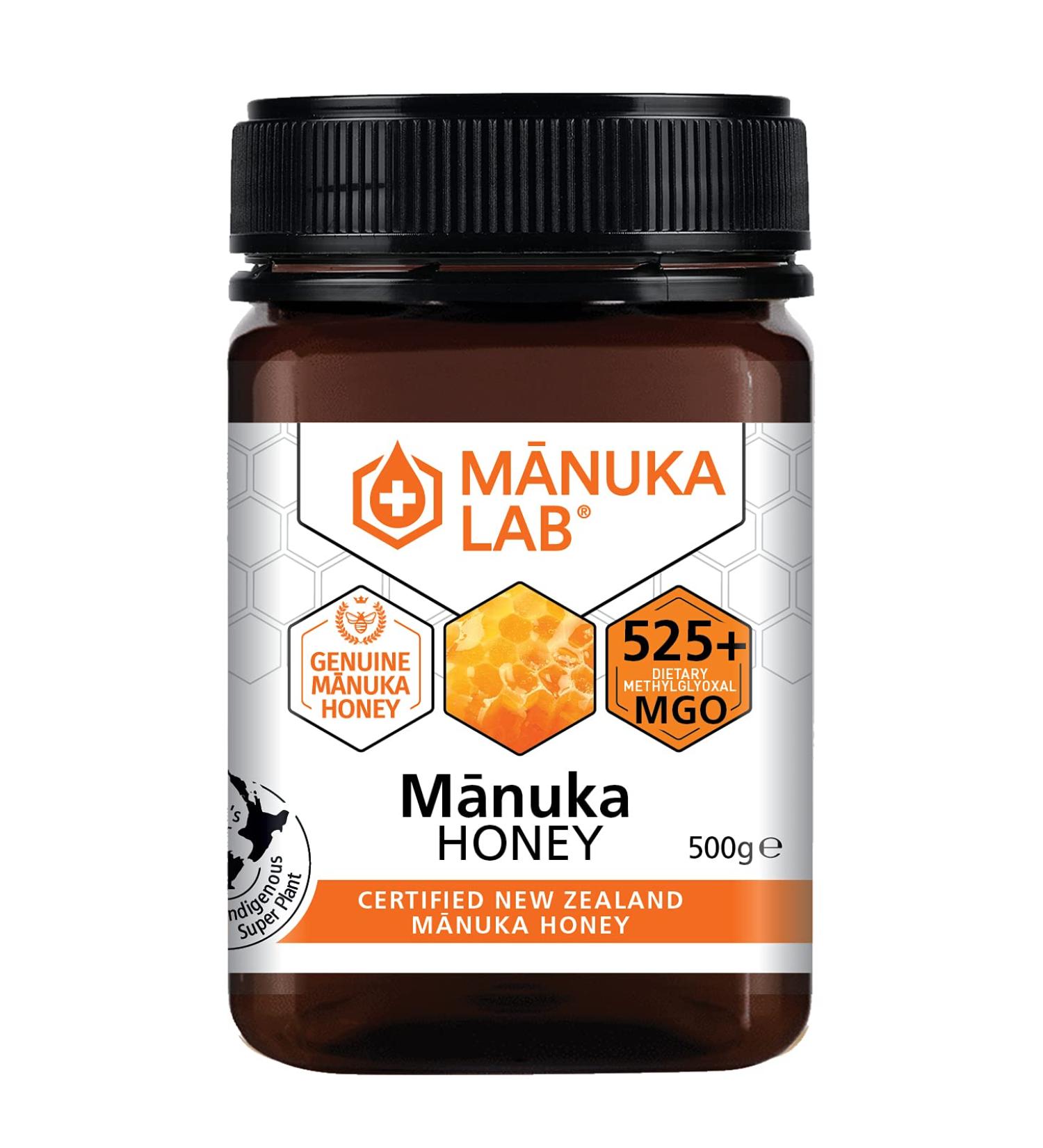 Manuka Lab Certified MGO 525+ Manuka Honey 500g - Antimicrobial Powerhouse for Wound Healing | Premium Quality from New Zealand - Buy Online on GoSupps.com