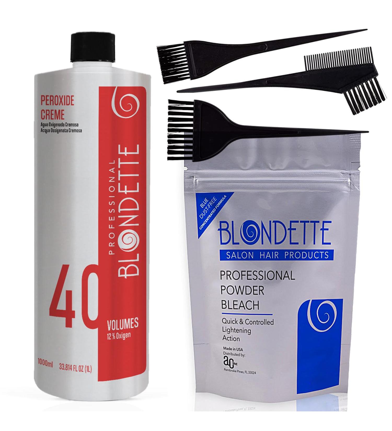 Buy Salon Professional Dust-Free Blue Hair Powder Bleach 460g & Peroxide Cream 1L - International Shipping Available - Buy Online on GoSupps.com