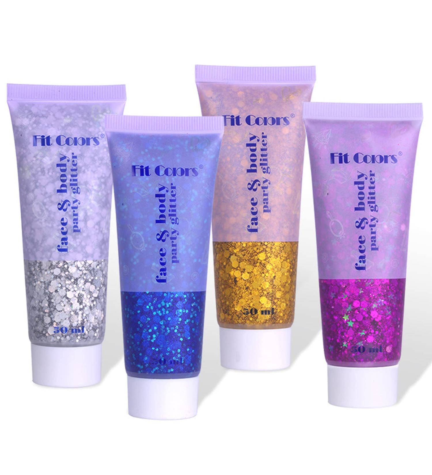 Chunky Holographic Glitter Gel for Face, Hair & Body - Easy to Use, No Glue Needed - Silver Glitter for Women & Kids - Perfect for Festivals & Halloween Makeup - Buy Online on GoSupps.com