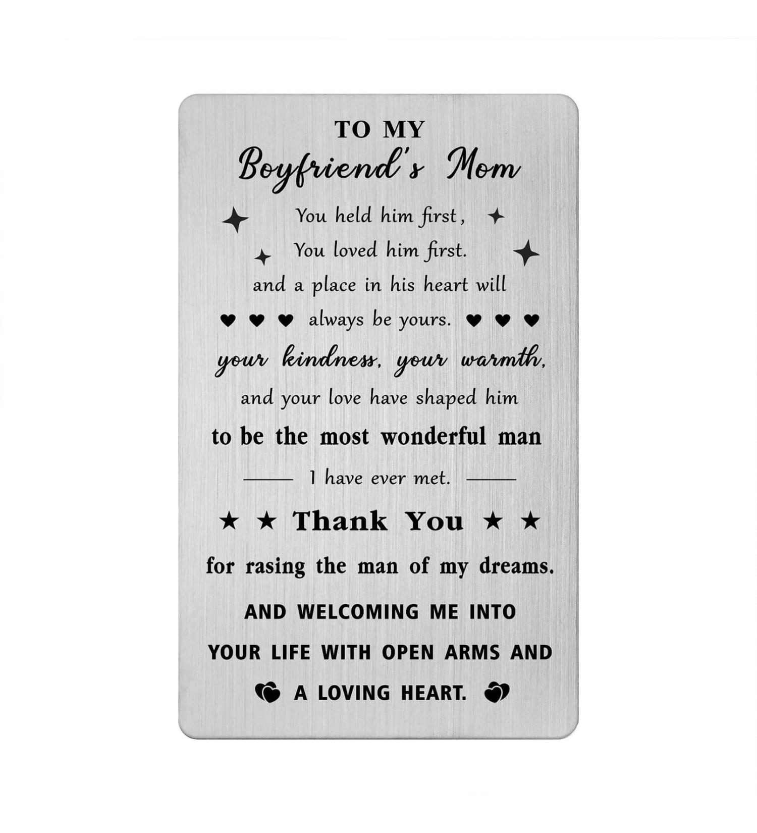 Gezxin To My Boyfriends Mom Gift- Christmas Card Gifts for Boyfriends Mom- Sentimental Boyfriends Mom Birthday Gift Ideas- Meaningful Boyfriends Mom Valentines Mother's Day Xmas Presents - Buy Online on GoSupps.com