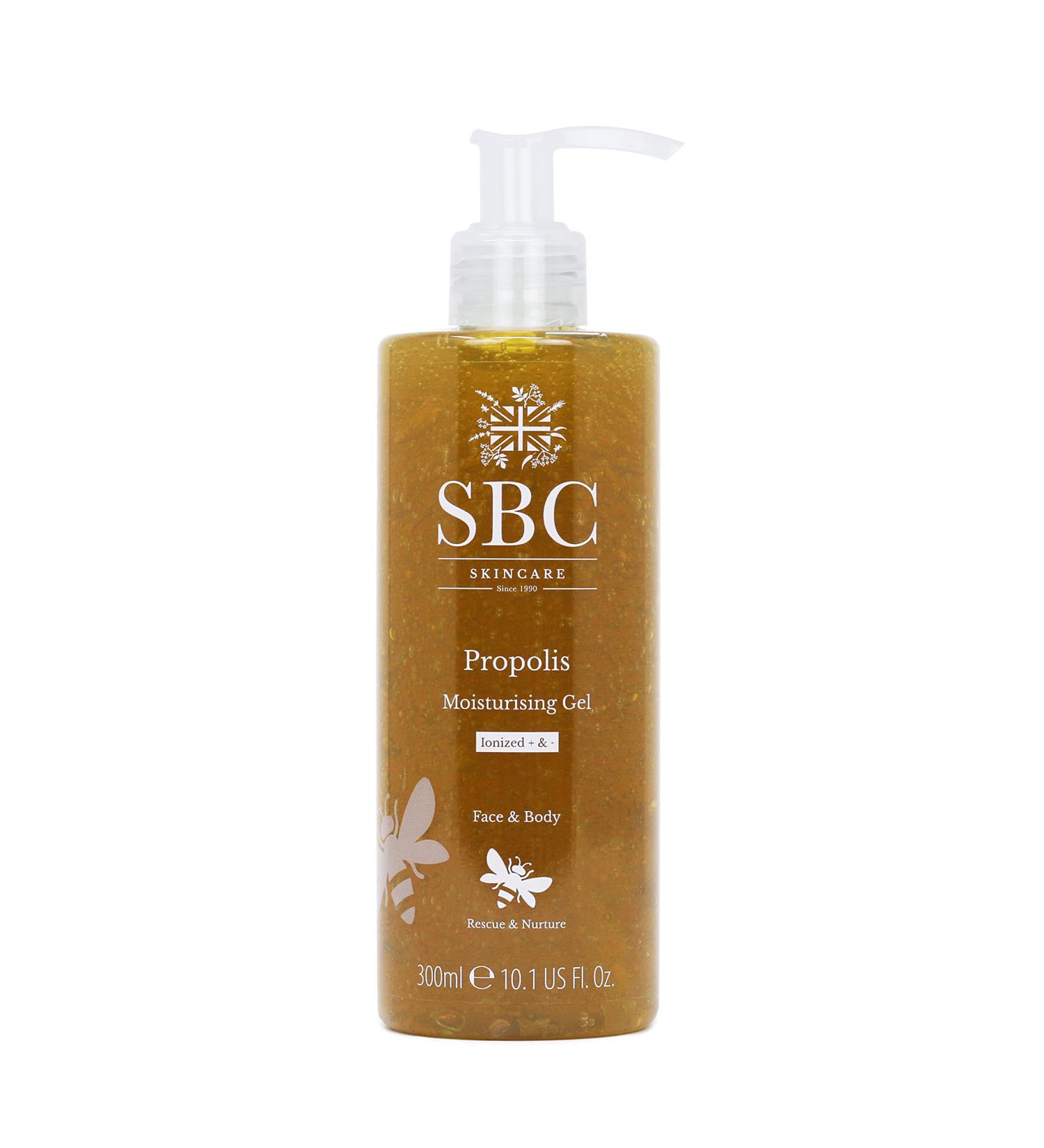 SBC Skincare Propolis Moisturising Gel 300ml - Lightweight Gel for Face and Body | Soothing Propolis Moisturizer for Sensitive Skin - Buy Online on GoSupps.com