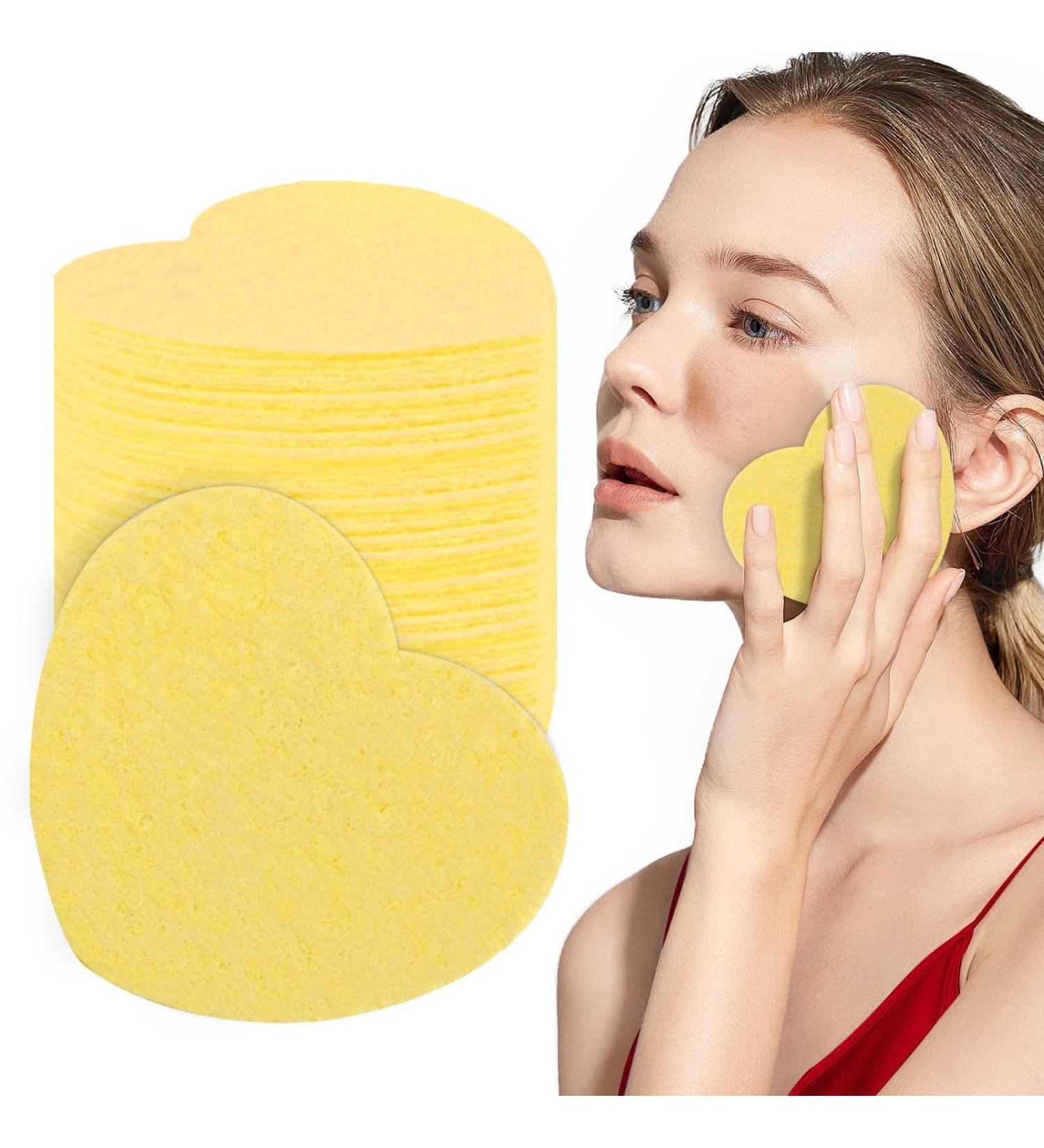 Facial Scrub Pads | Heart Shape Compressed Sponges for Facial Cleansing Face Scrub Sponge for Facial Cleansing Exfoliate Masque Makeup Removal Purple - Buy Online on GoSupps.com