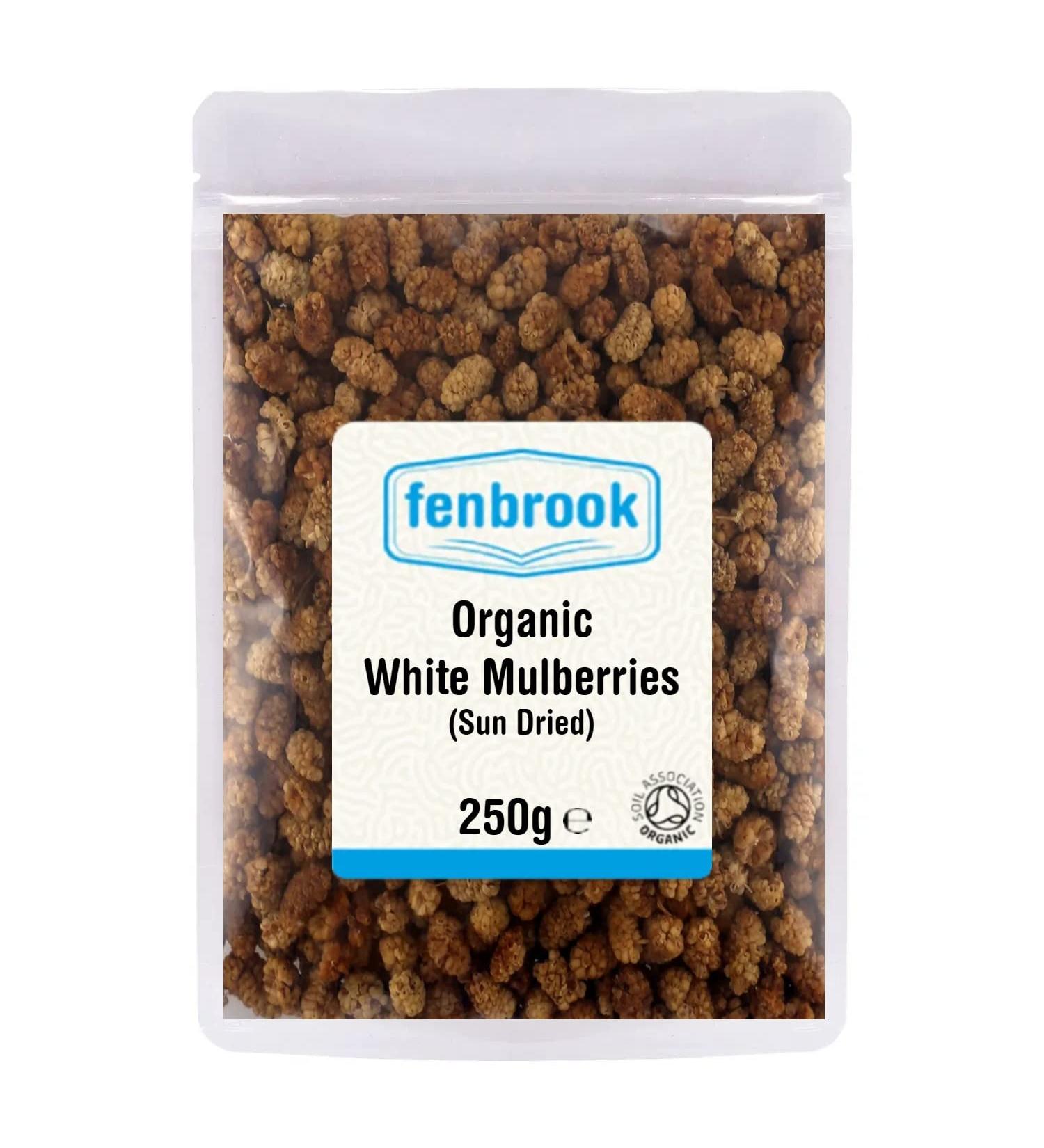 Organic White Mulberries 250g | Certified Organic by Fenbrook Organic - Buy Online on GoSupps.com