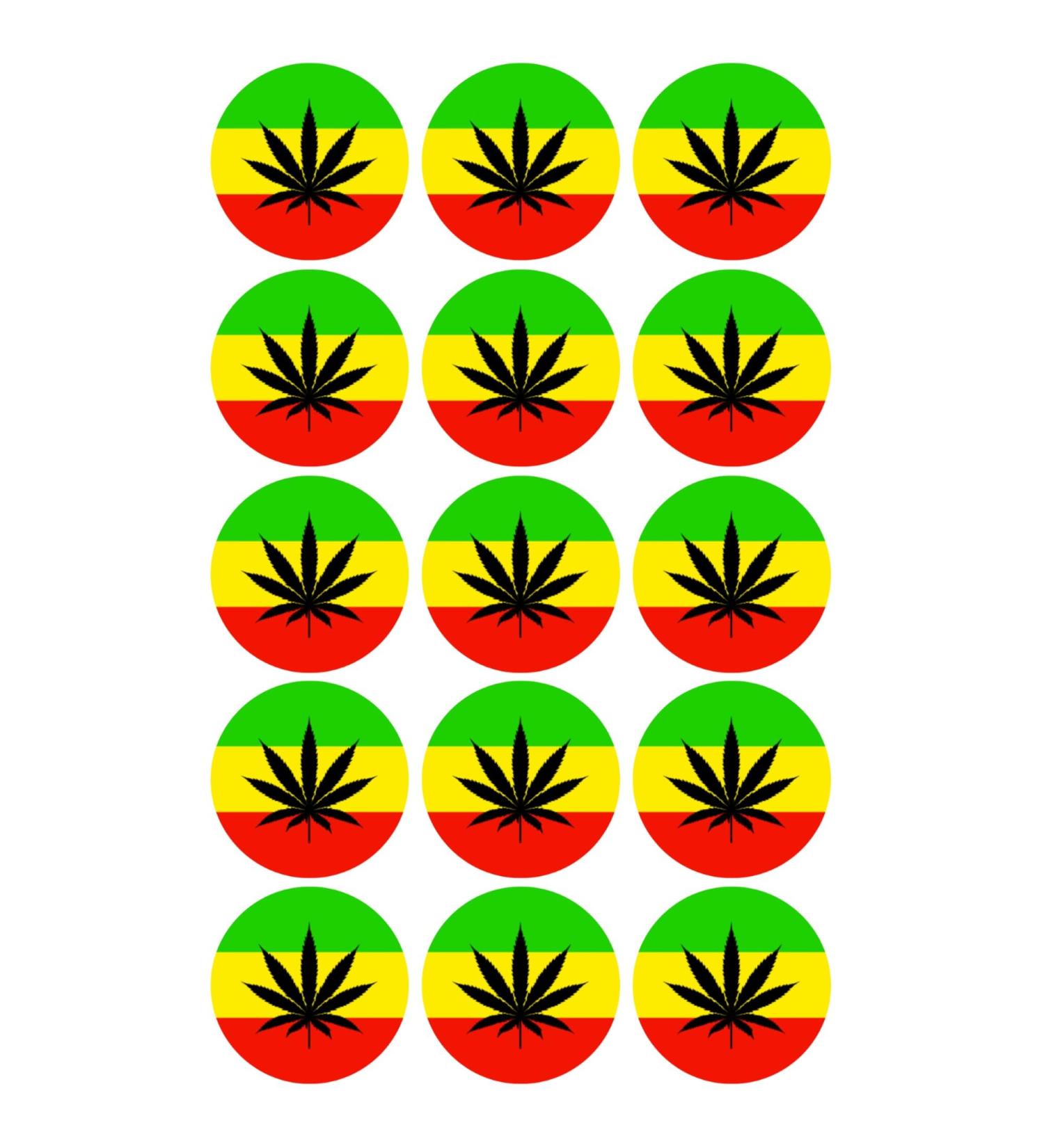 15 x Weed Flag Edible Wafer or Icing Cupcake Topper Fun Stoner Party Cake Decorations Perfect For Brownies Cookies Muffins & More! (Premium Icing Sheet)