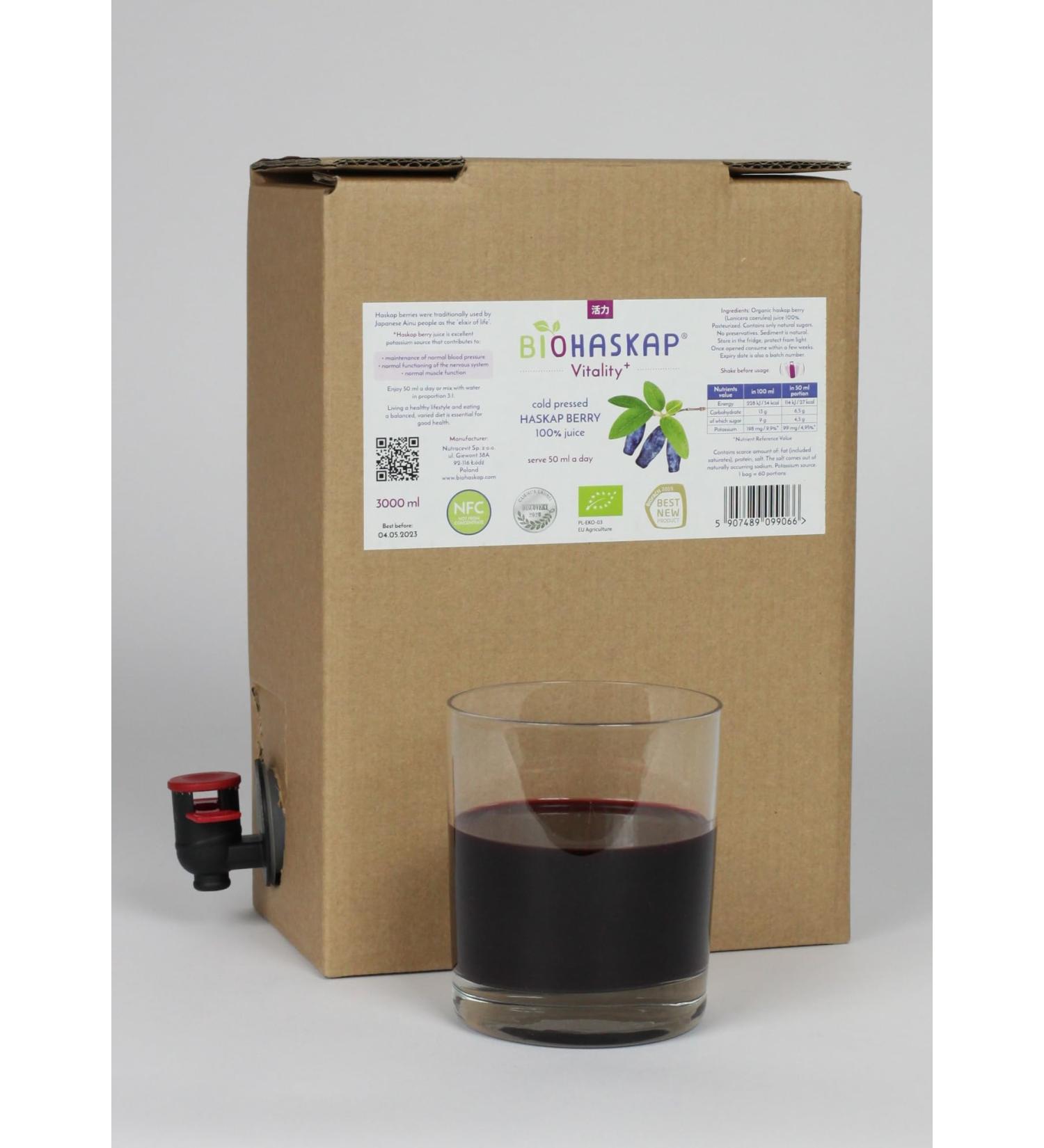  BIOHASKAP BIOHASKAP Vitality Juice 100% Organic Camry Juice 3000 ml - Buy Online on GoSupps.com