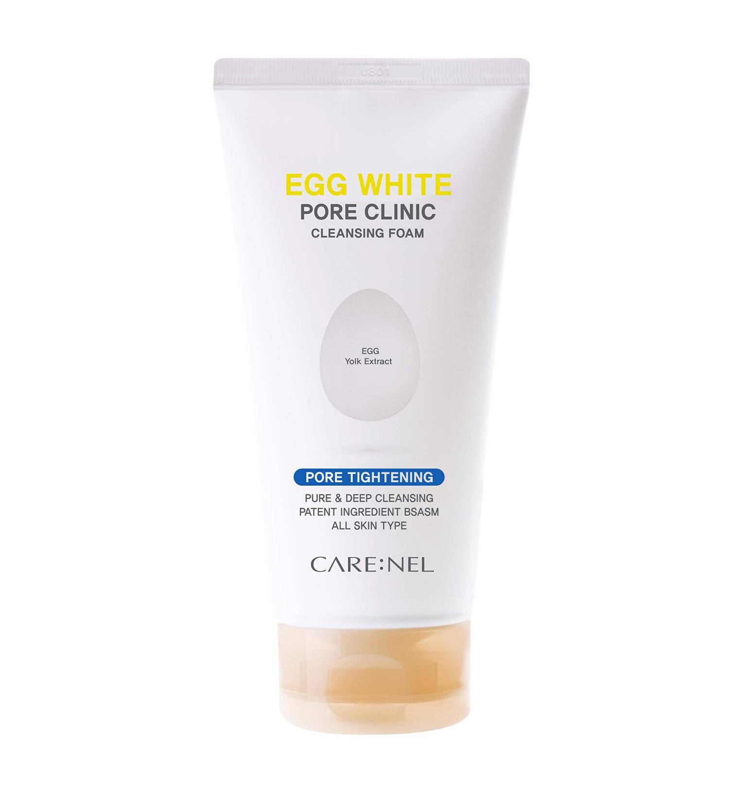 Korean Egg White Pore Clinic Foaming Facial Cleanser - K Beauty Acne Treatment for Sensitive Oily Skin - Buy Online on GoSupps.com