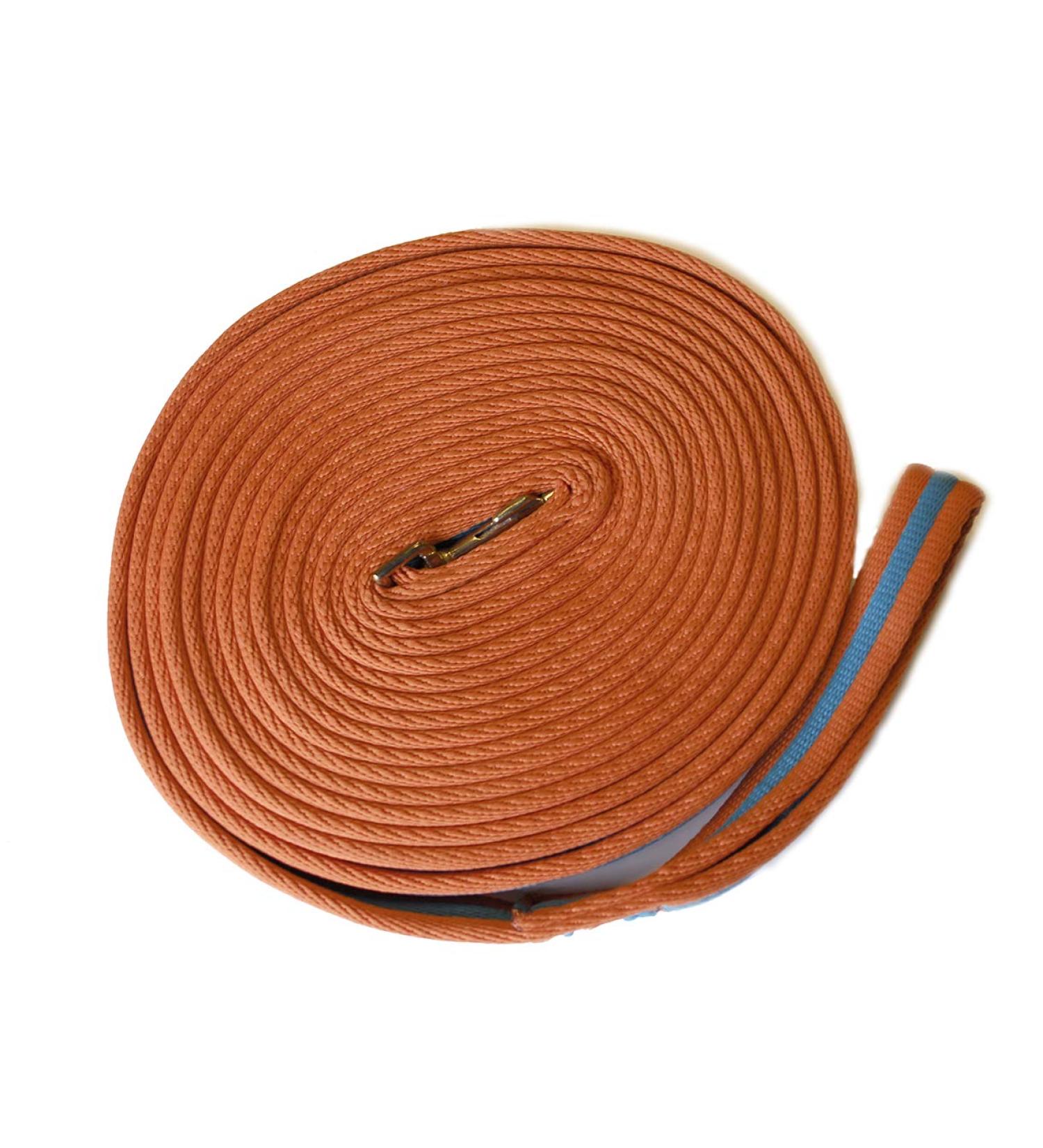 Rhinegold Padded Lunge Line Tangerine/Turquoise Single