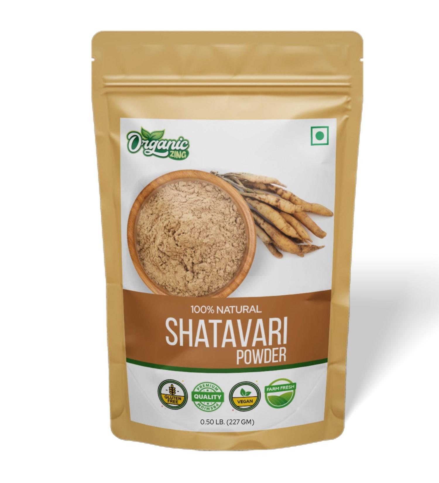 ORGANIC ZING Shatavari Powder (227 g / 8 oz) - Food Grade Premium Herbal Powder for Smoothies Tea Mixes and Everyday Wellness Recipes 8 Ounce (Pack of 1) - Buy Online on GoSupps.com