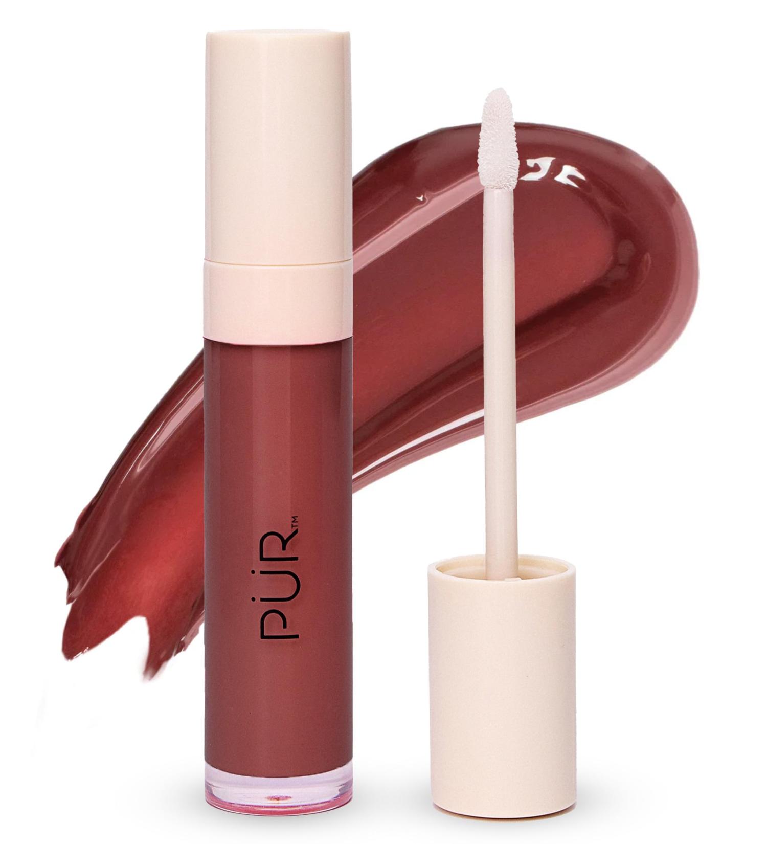 P R MINERALS Glossy Lip Tint Plumping Tinted Lip Oil Blackberry Smash (Deep Berry) - Hydrate & Plumps with Buildable Non-Sticky & High Shine Formula - Jajoba Oil Vitamin E & Pomegranate Extract - Buy Online on GoSupps.com