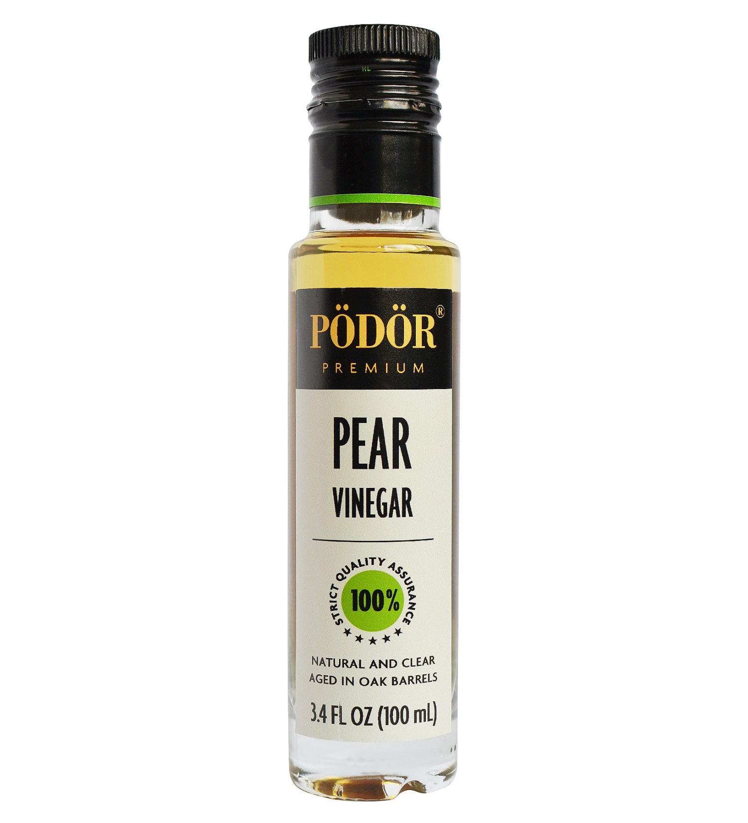 PDR Premium Pear Vinegar - 3.4 fl. Oz. | 100% Natural, Aged in Oak Barrels, Fermented, Unfiltered, Vegan, Gluten-Free, Non-GMO | Glass Bottle - 3.4 Fl Oz - Buy Online on GoSupps.com