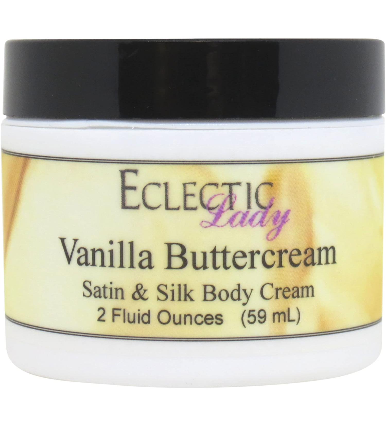 Eclectic Lady Vanilla Buttercream Body Cream - 2 oz Handcrafted Satin & Silk Lotion for Women | Shea Butter Aloe Vitamin E - Phthalate-Free Made in USA - Buy Online on GoSupps.com