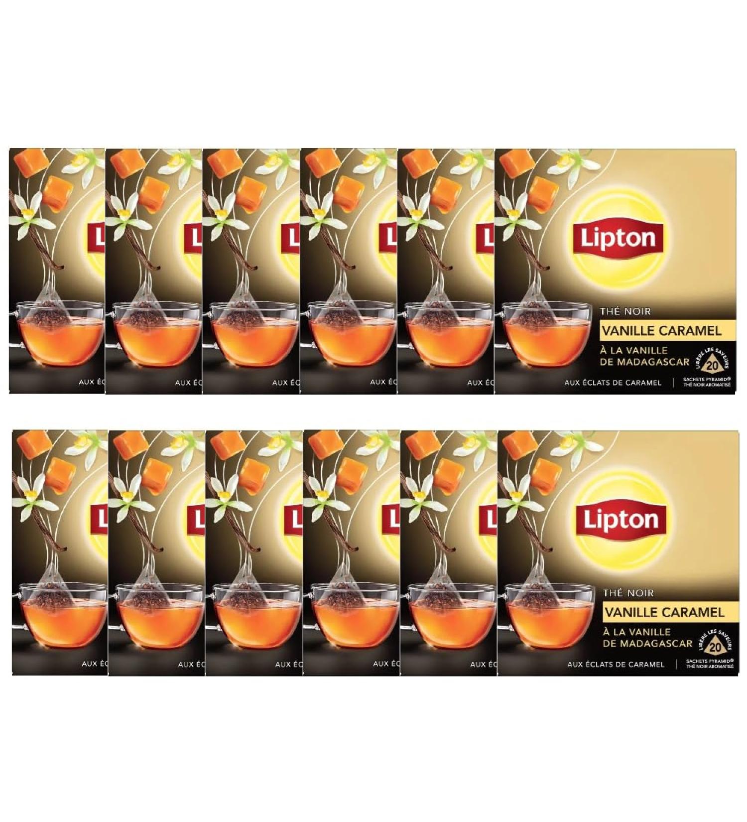 Lipton Th Noir Vanille Caramel Go t Frais et Equilibr Th Noir 100% d'Origine Naturelle Vitalit 12x20 sachets 240 Sachets - Buy Online on GoSupps.com
