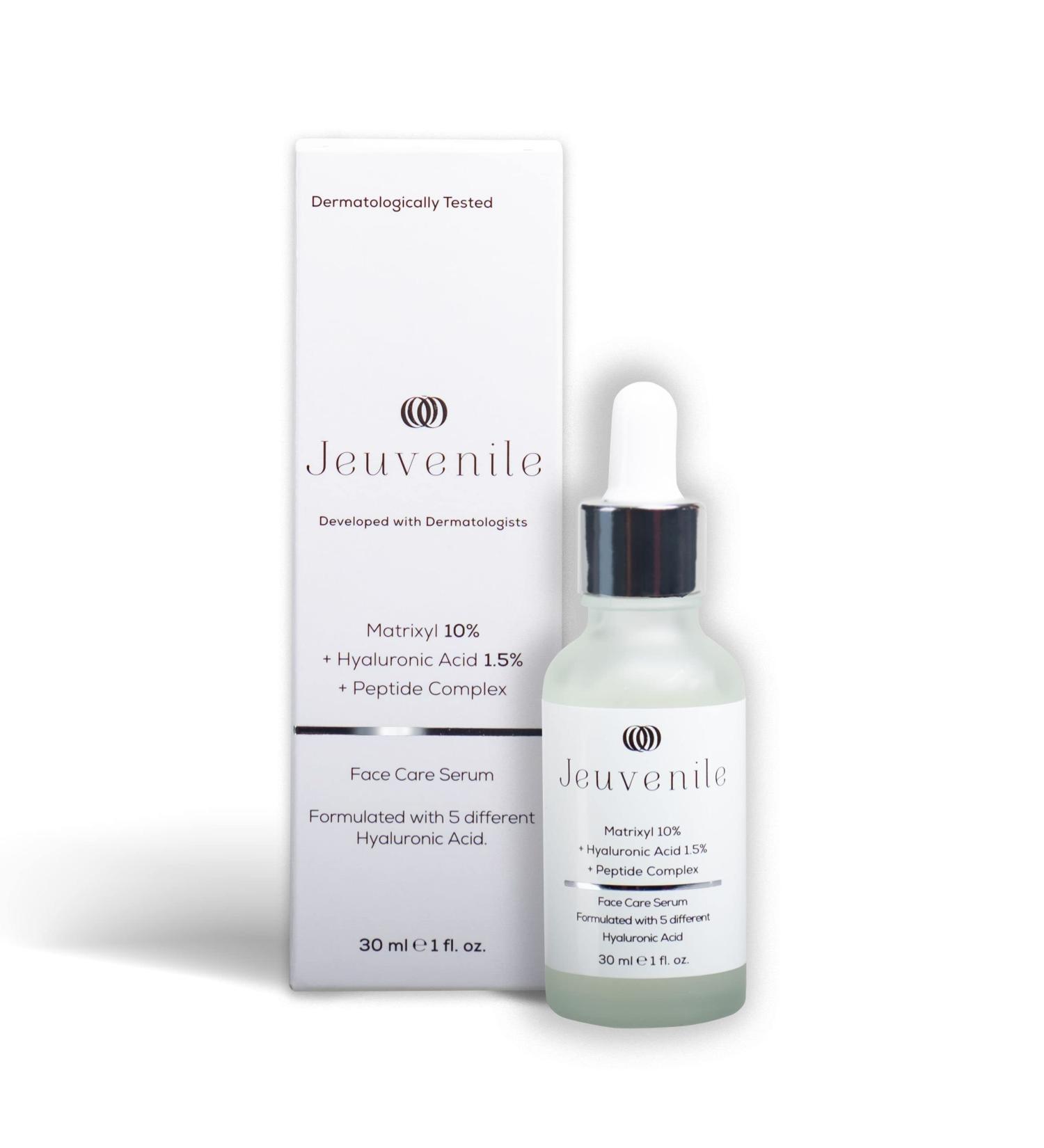 Jeuvenile Matrixyl Face Care Serum Anti-Aging Wrinkle Reduction Moisturizing Smoother Skin for All Skin Types 50ml - Buy Online on GoSupps.com