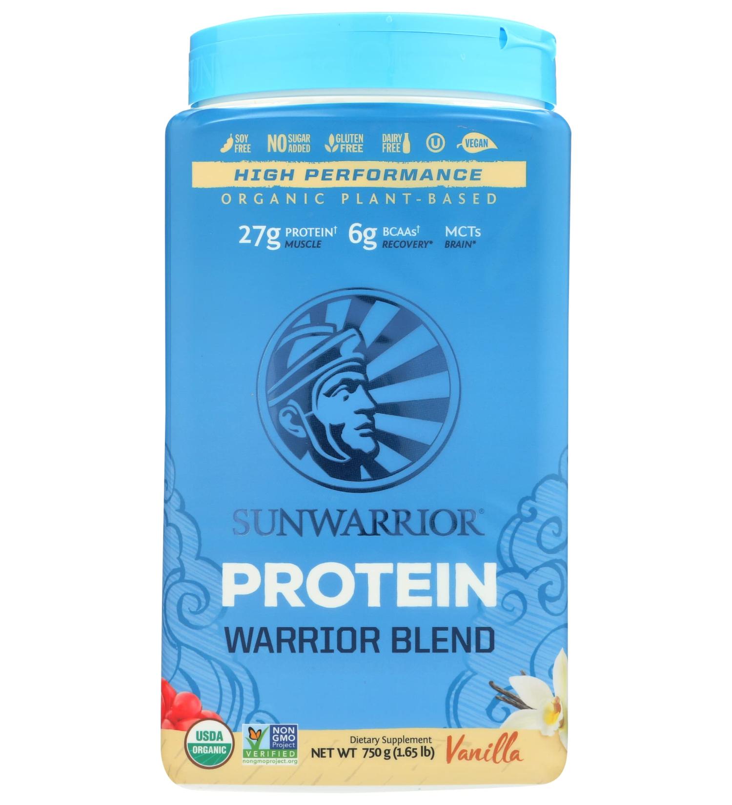 Buy Sunwarrior Warrior Blend Protein Vanilla 1.65 lb | Plant-Based Protein Powder - Buy Online on GoSupps.com