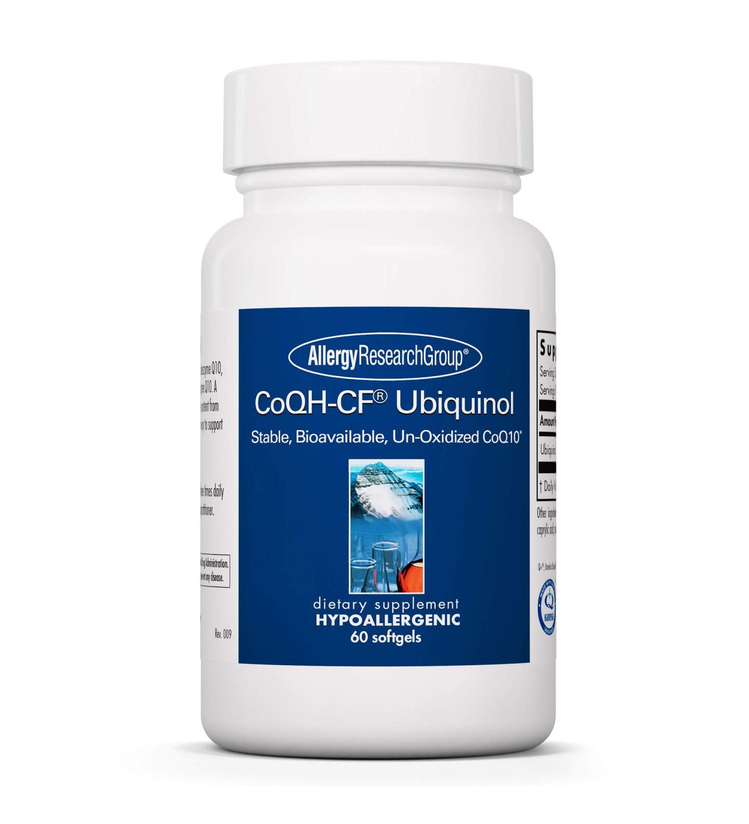 Allergy Research Group CoQH-CF 100 mg - Premium CoQ10 Supplement (60 Gels) | International Shipping Available - Buy Online on GoSupps.com