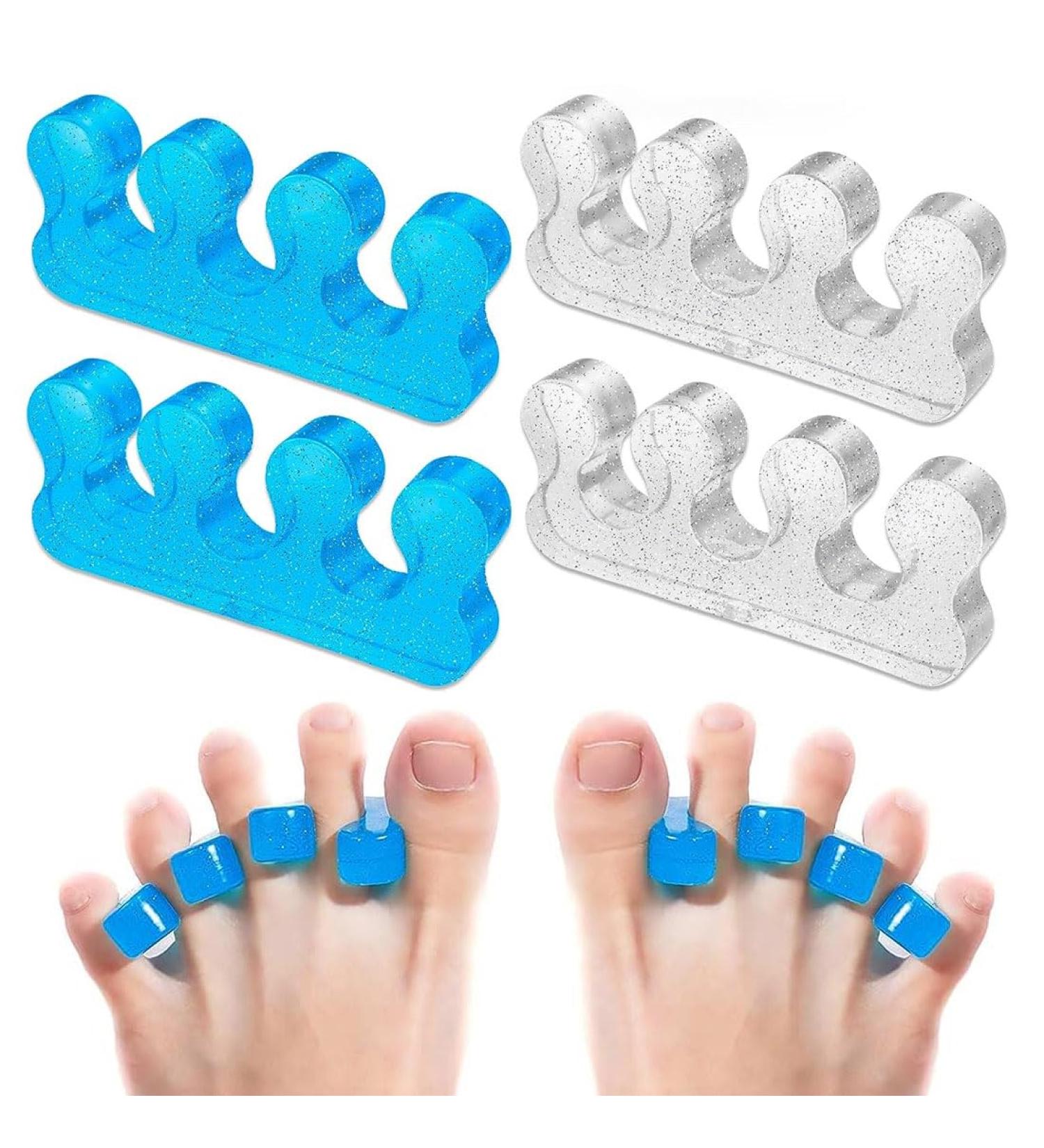 JOCXZI Pack of 4 Toe Separators - Nail Polish Nail Polish Toe Separator Toe Separator Women's Silicone Finger Separator for Overlapping Toes Bunions Hammer Toes Foot Pain Relief - Buy Online on GoSupps.com