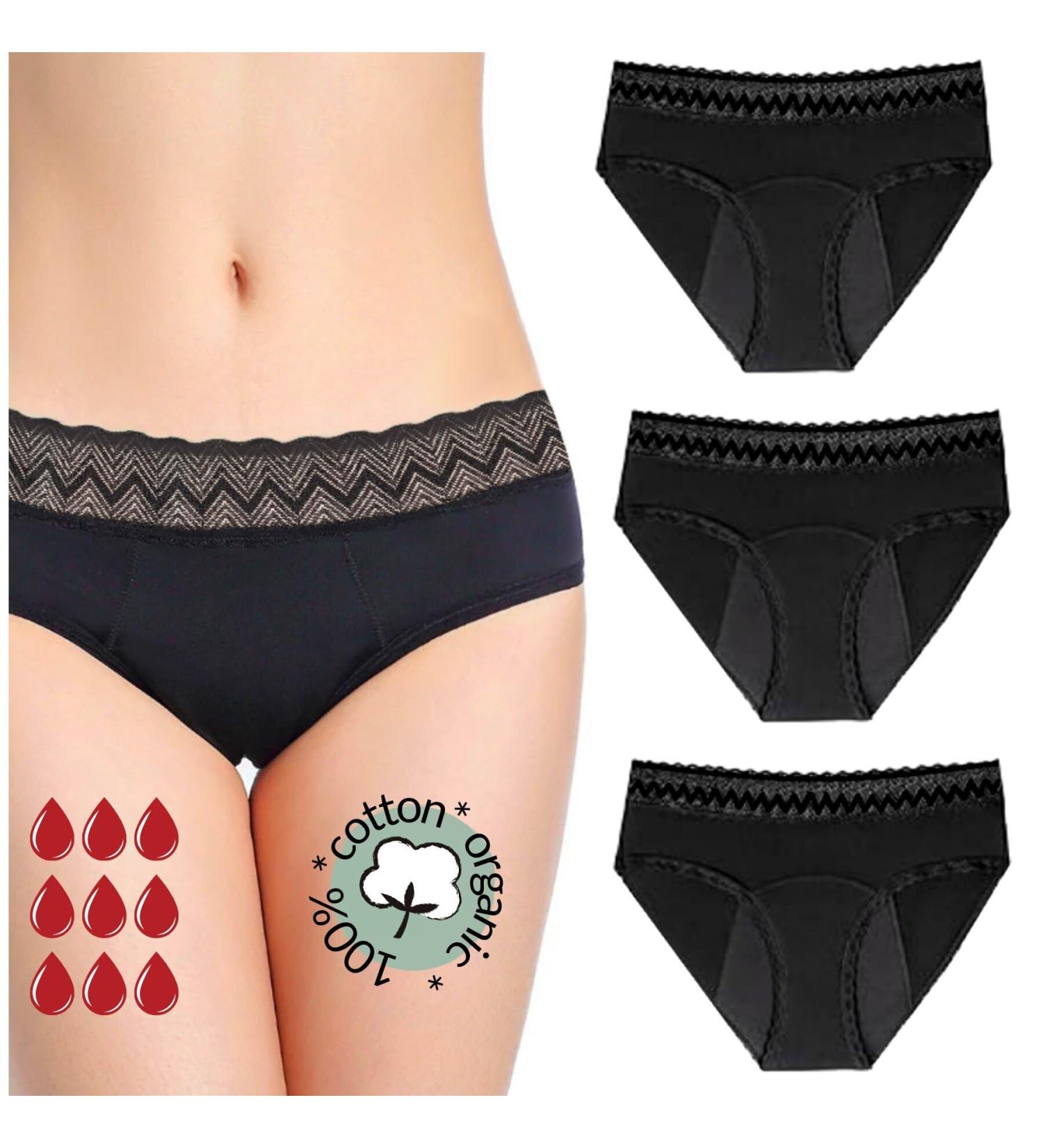 Noblood Period Underwear - Washable Cotton Menstruation Briefs | Eco-Friendly Absorbent XXS to 3XL - 2-3 Tampon Capacity - Buy Online on GoSupps.com