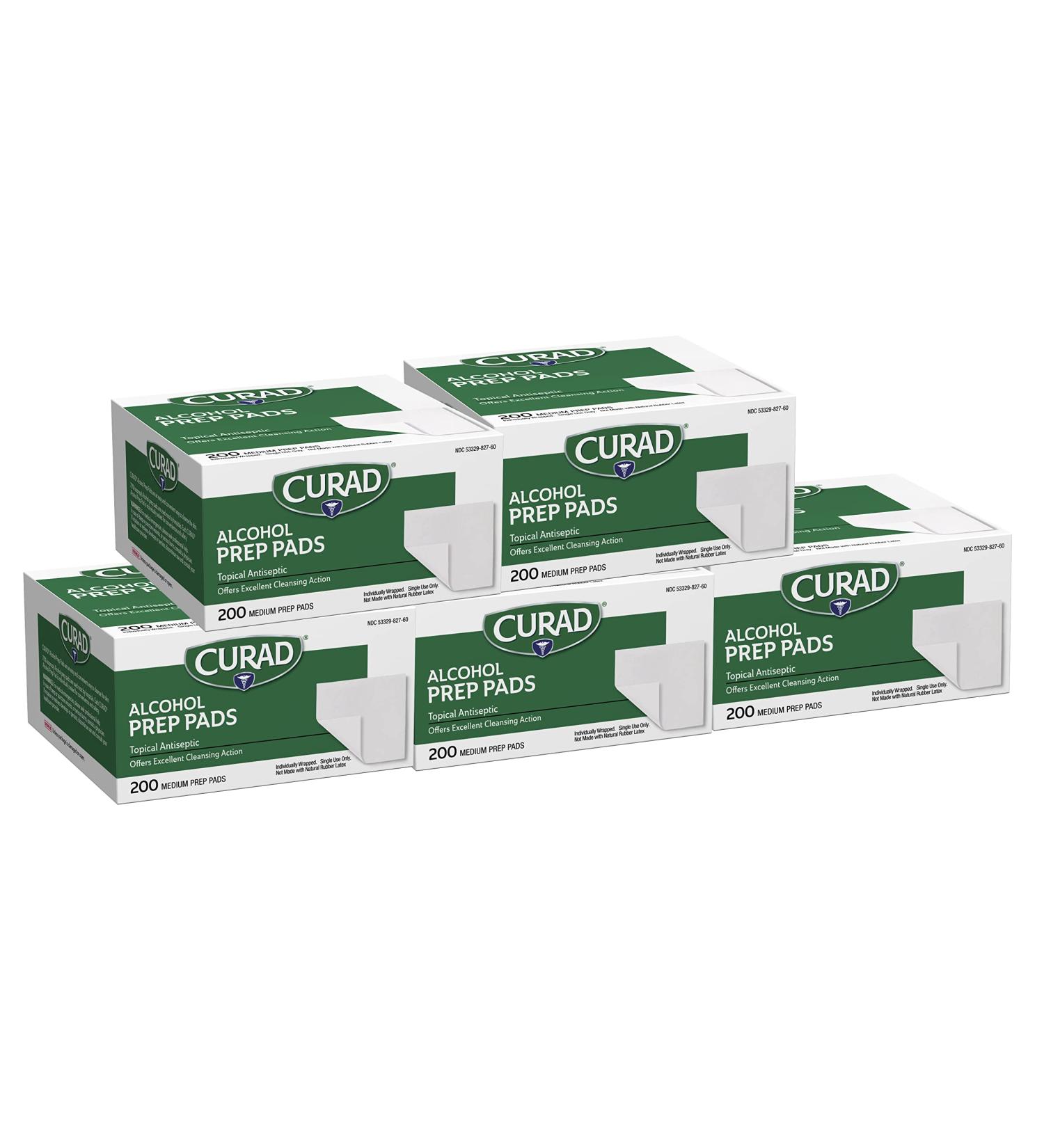 Curad Alcohol Prep Pads 70% Alcohol - 1000 Count (5 Boxes, 200 CT/Box) - Buy Online on GoSupps.com