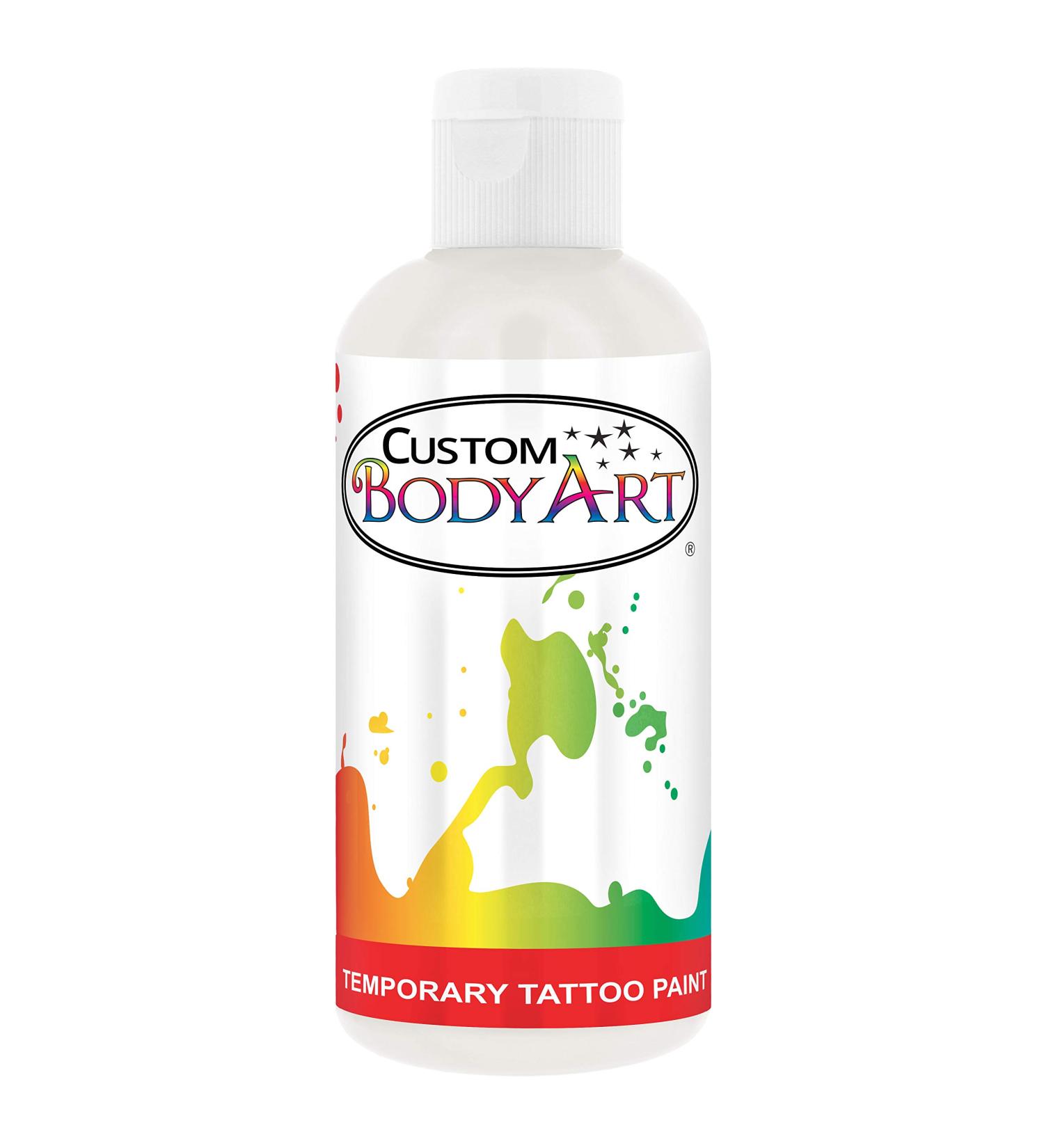 Custom Body Art 8oz White Temporary Airbrush Tattoo Paint - Alcohol Based - Buy Online on GoSupps.com