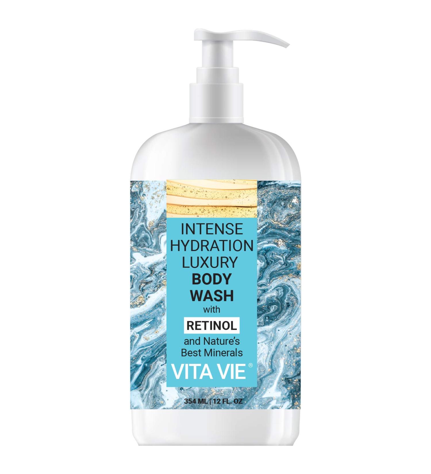 Intense Hydration Luxury Body Wash with Retinol 12 oz - Youthful Moisturizing Exfoliating Clean