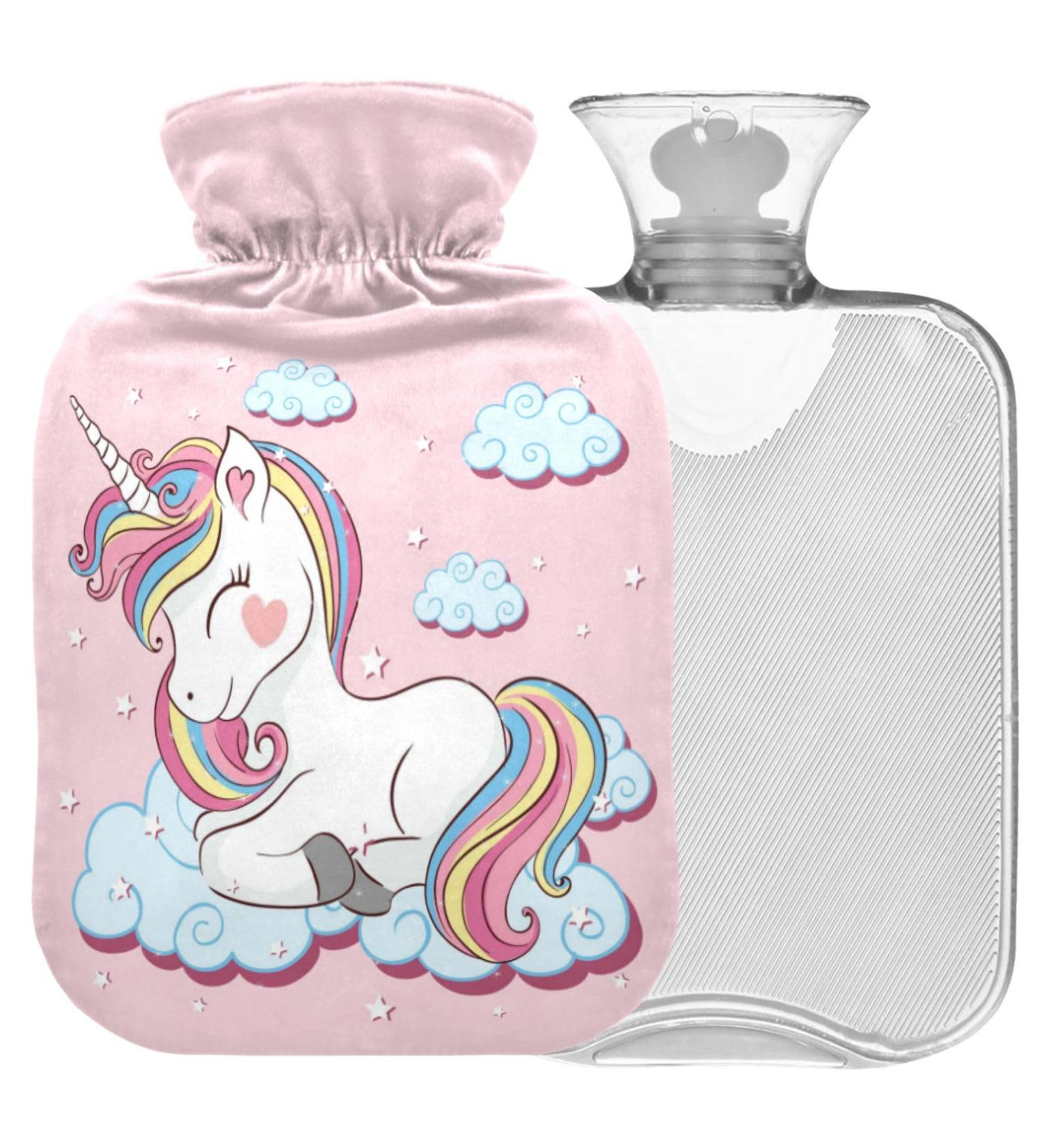 Naanle Cute Unicorn Hot Water Bottle - 1L Warm Therapy for Pain Relief | Ideal Bed & Hand Warmer for Hot & Cold Use - Buy Online on GoSupps.com