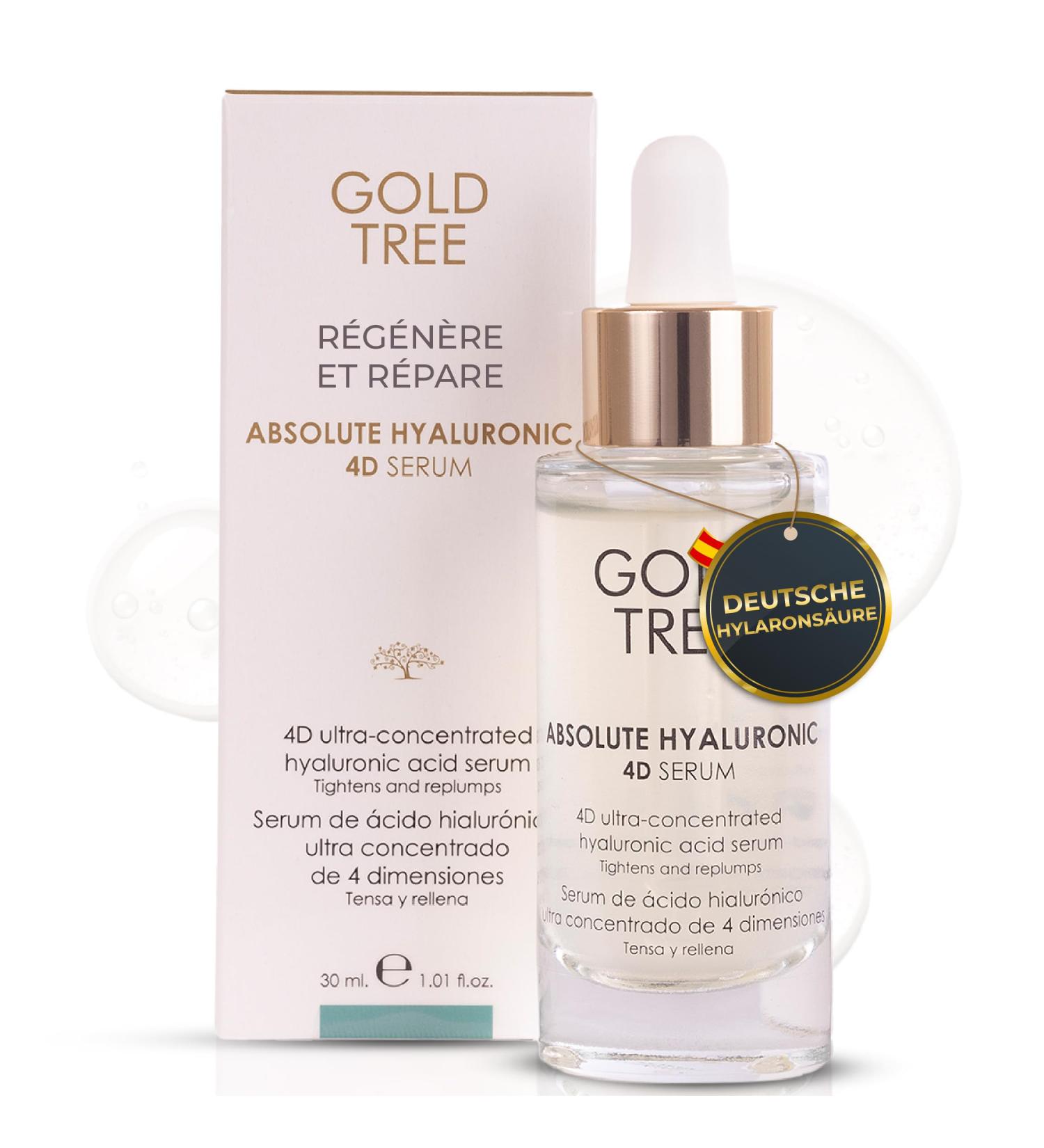 GOLD TREE 4D Hyaluronic Acid Serum. Face Serum For Women 30ml. Niacinamide Firming Serum For All Skin Types. Anti-Aging Serum That Regenerates And Repairs The Skin. Skincare Face Serum - Buy Online on GoSupps.com