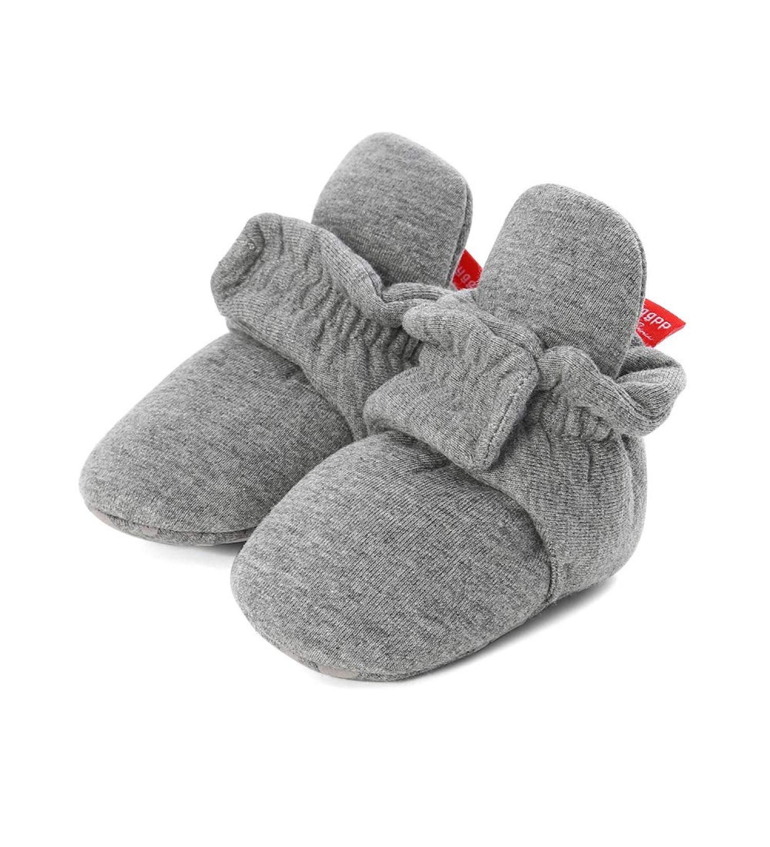 LACOFIA Baby Anti-Slip Soft Sole Slipper Booties | Dark Gray | 0-6 Months - Buy Online on GoSupps.com