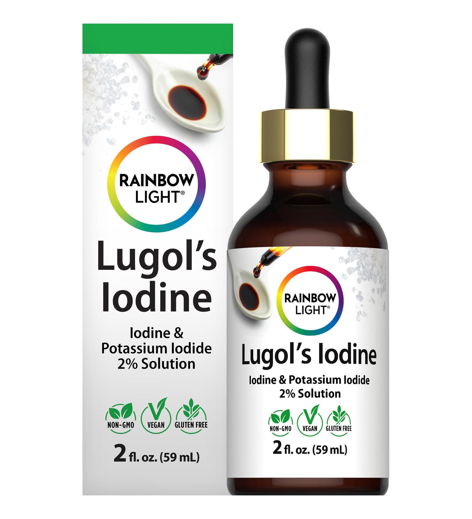 Rainbow Light Lugols 2 Percent Iodine Solution | 2 fl oz | Iodine & Potassium Iodide 2% | Liquid Drops - Buy Online on GoSupps.com