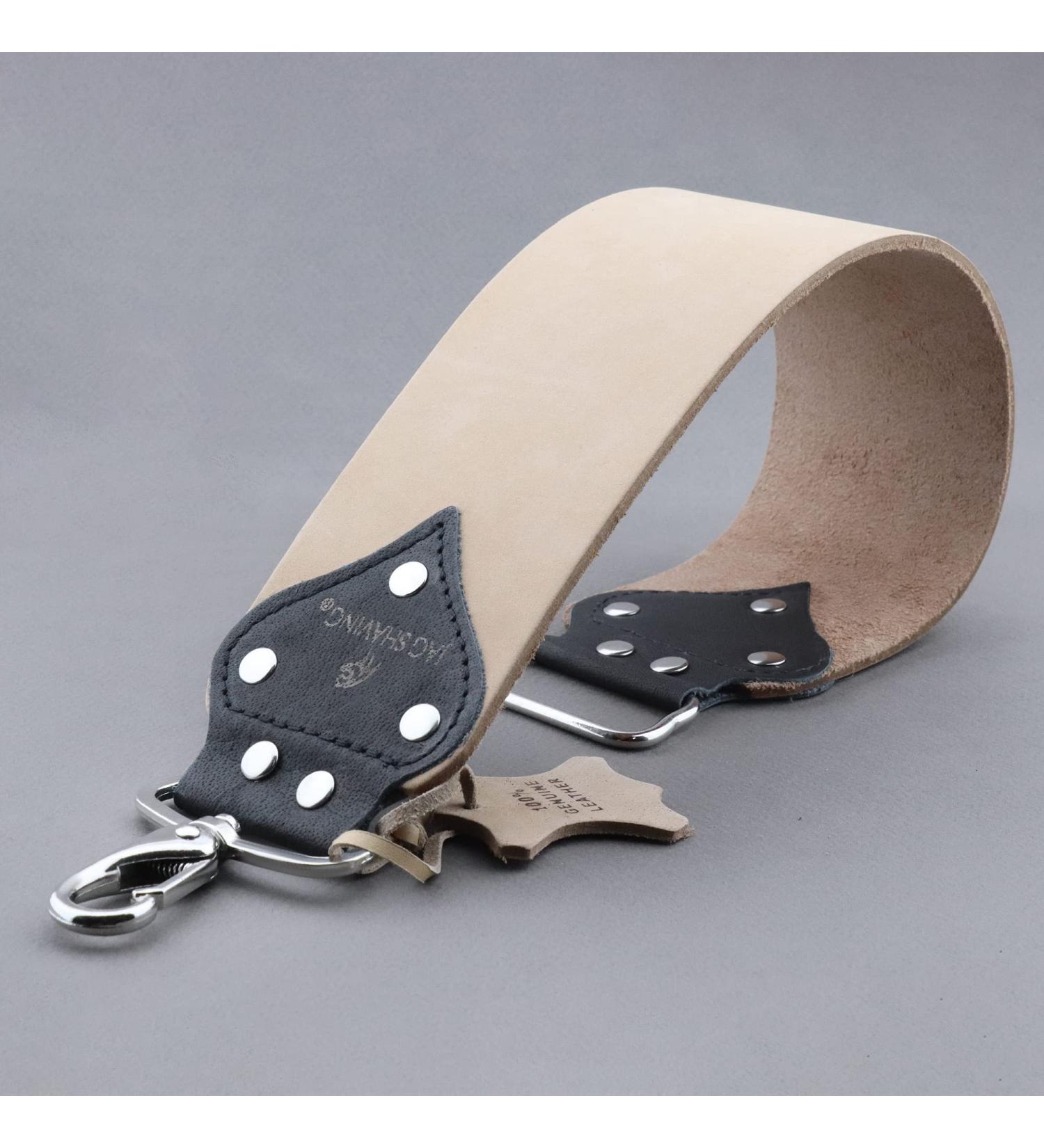 JAG Shaving Leats Creechen-Shial Childer - Brown Straight Shaver Tea Razor Sharpener with Hooks - Premium Shaving Strips for Perfect Shave - Buy Online on GoSupps.com