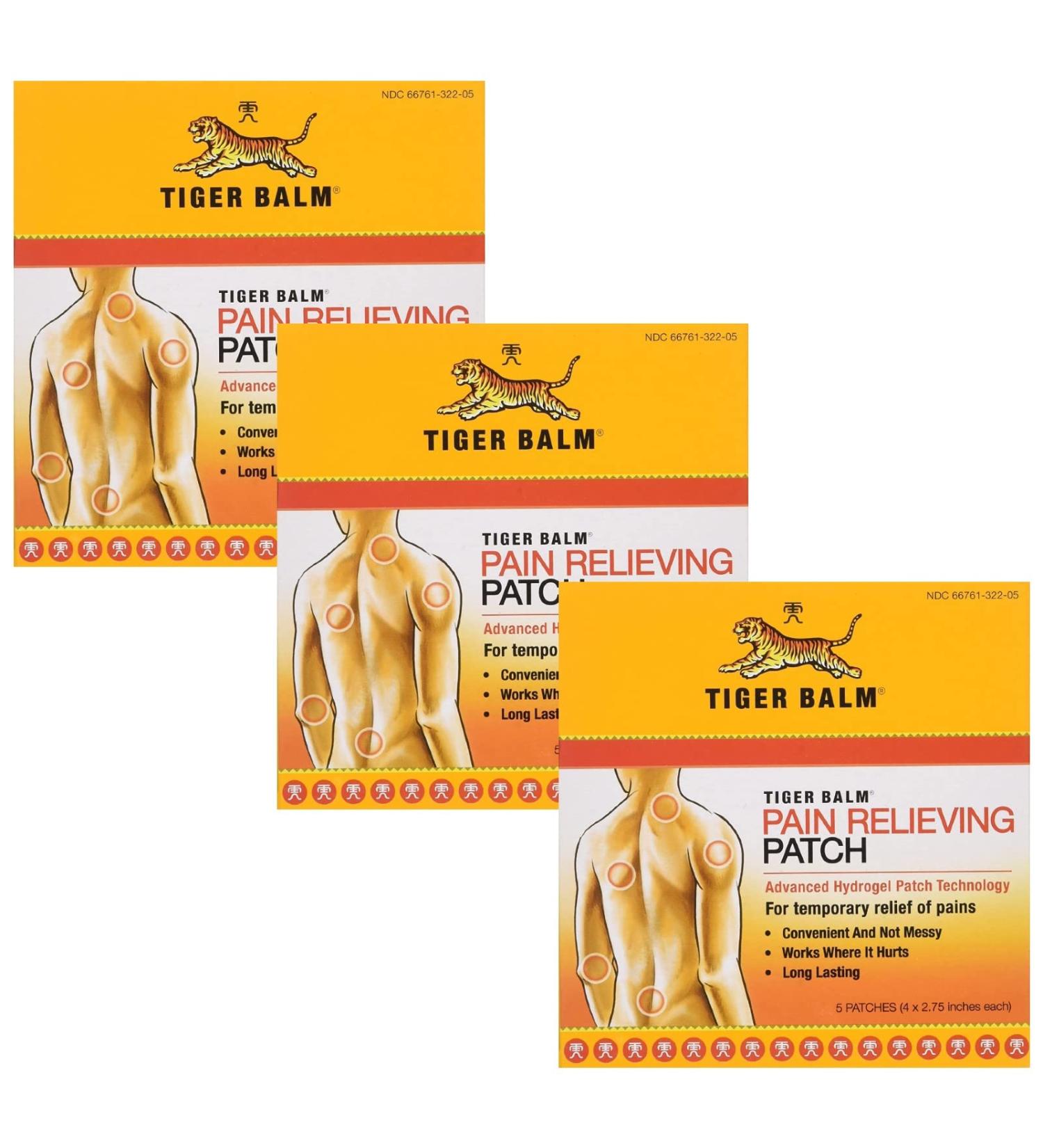 Tiger Balm Ointment Patch 5-Pack for Pain Relief - Buy Online on GoSupps.com