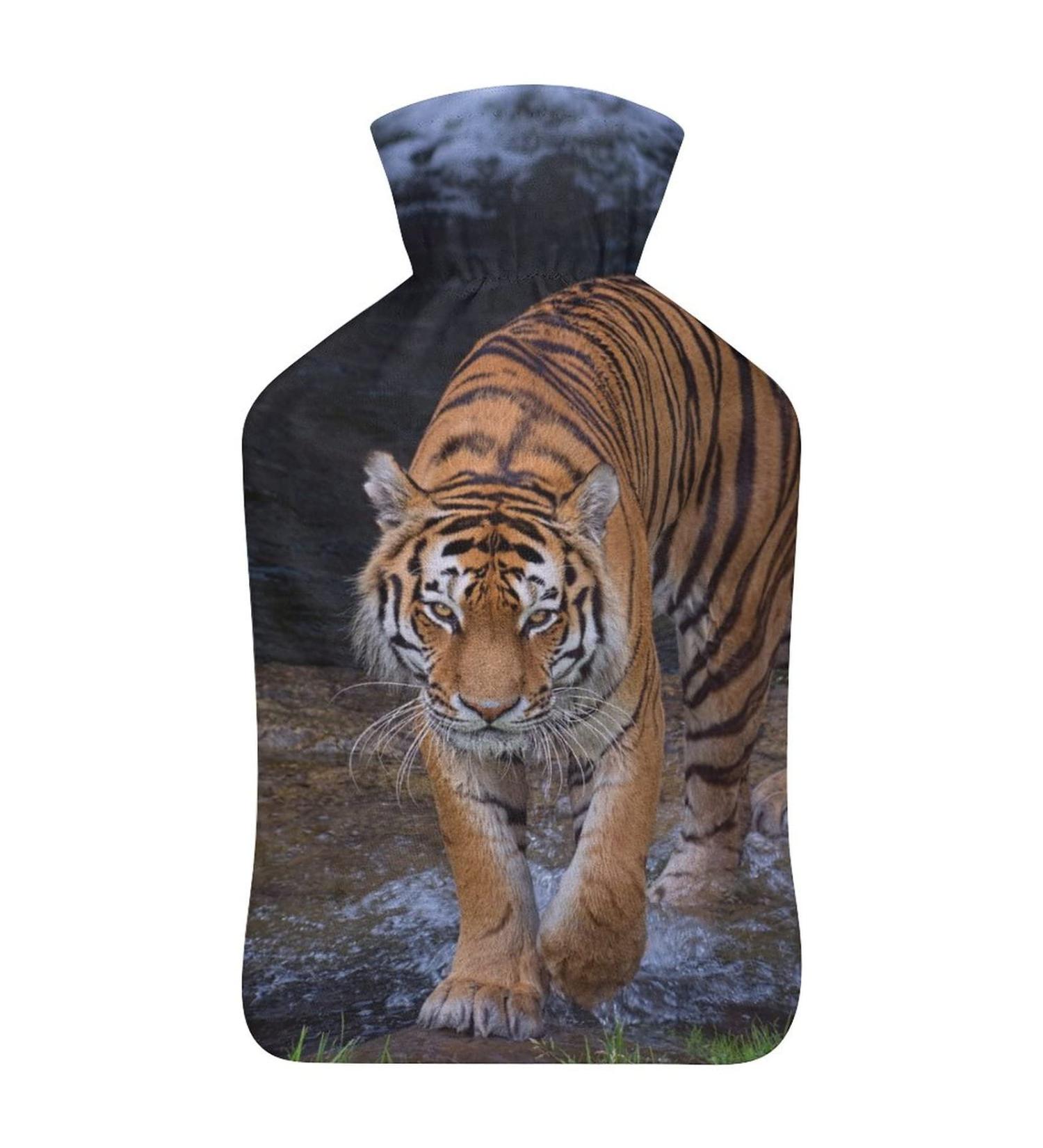 Wildtiger Hot Water Bottle with Plush Cover - Hand Warmer for Adults & Children | 26.5x15.3cm - International Shipping - Buy Online on GoSupps.com