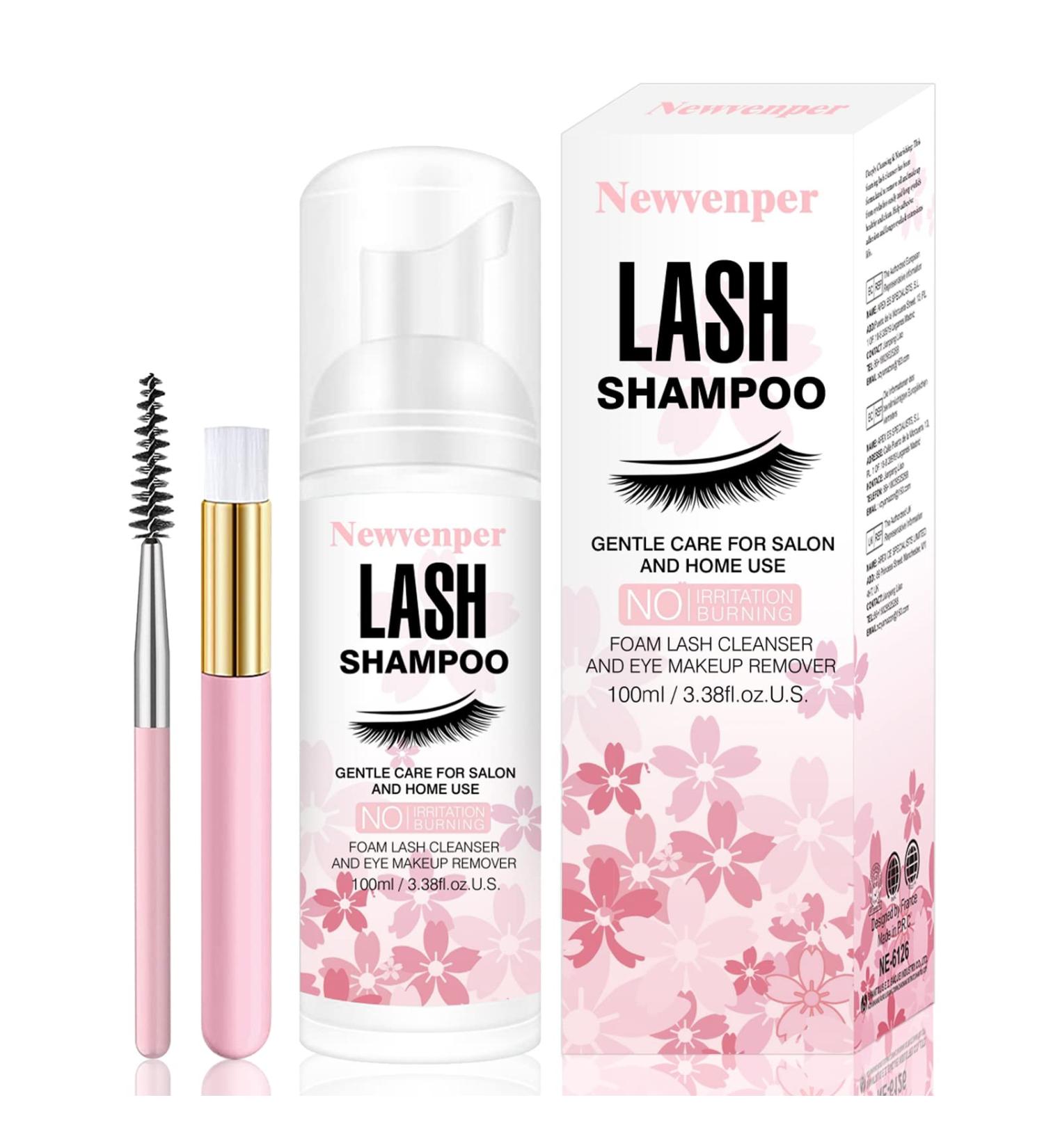 Premium Eyelash Shampoo Foam Cleanser with Brush - 100ml for Extensions | At Home & Salon Use - Buy Online on GoSupps.com