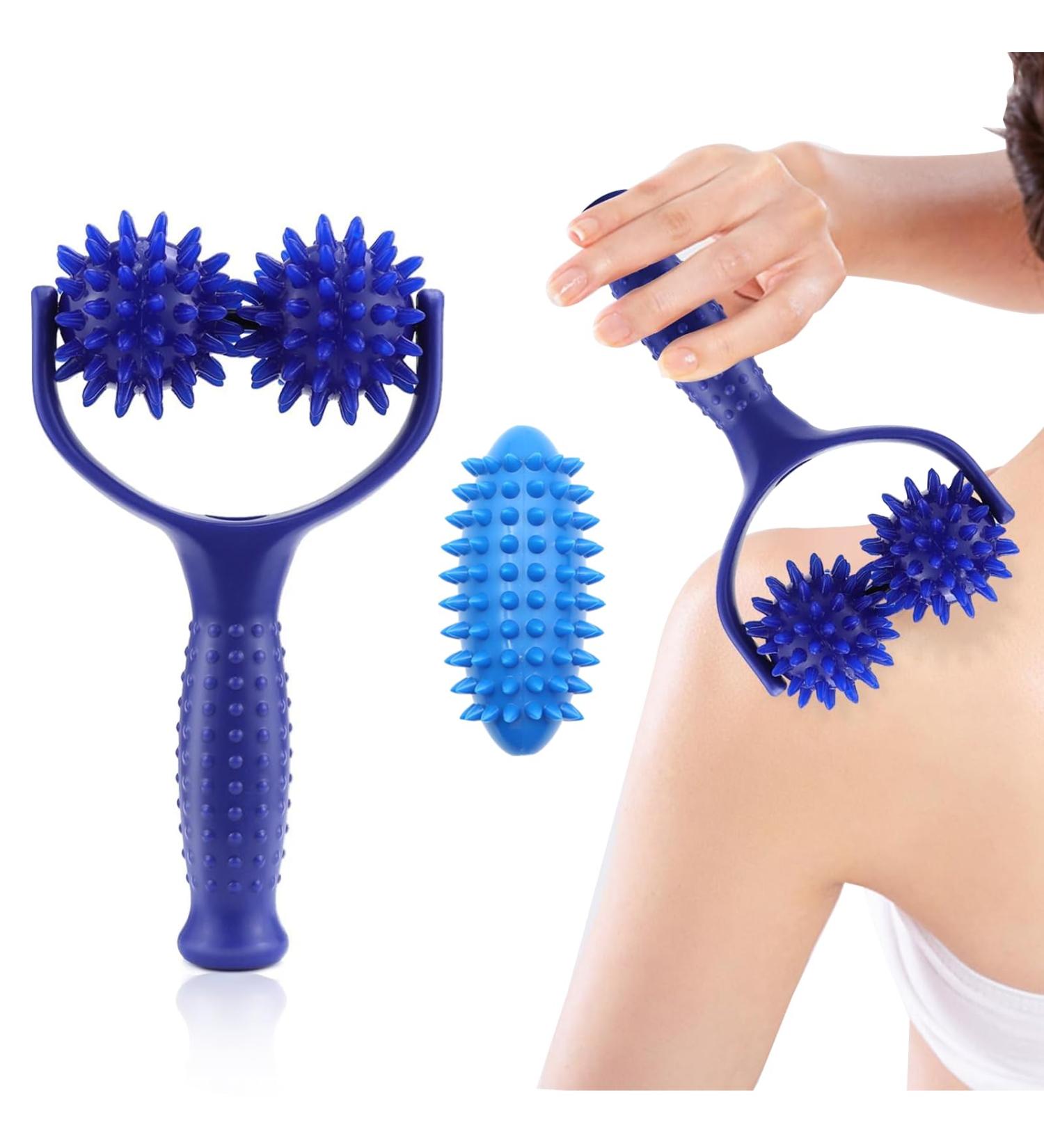 Massage Scooters with Interchangeable Ring Balls & Rollers | Self-Massage Ball Set for Legs Back & Shoulders Relieve Muscle Pain - Buy Online on GoSupps.com