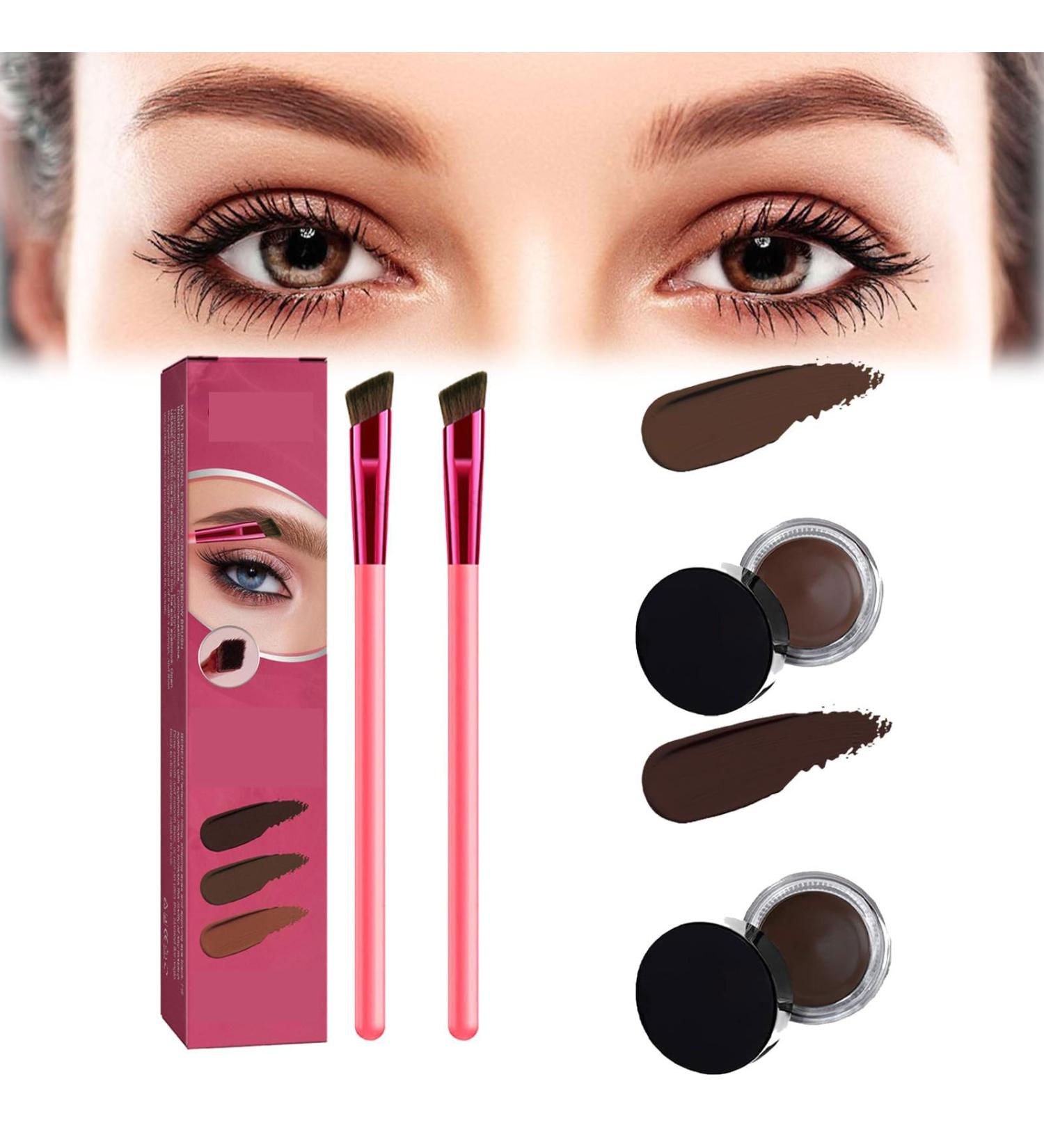 Home Eyebrow Care Kit 4d Laminated 4d laminated brow home-grooming kit 4D Hair Stroke Brow Stamp Brush-Waterproof and Long Lasting Multi-Function Eyebrow Brush (2pcs Dark Brown) 2pcs Dark Brown - Buy Online on GoSupps.com