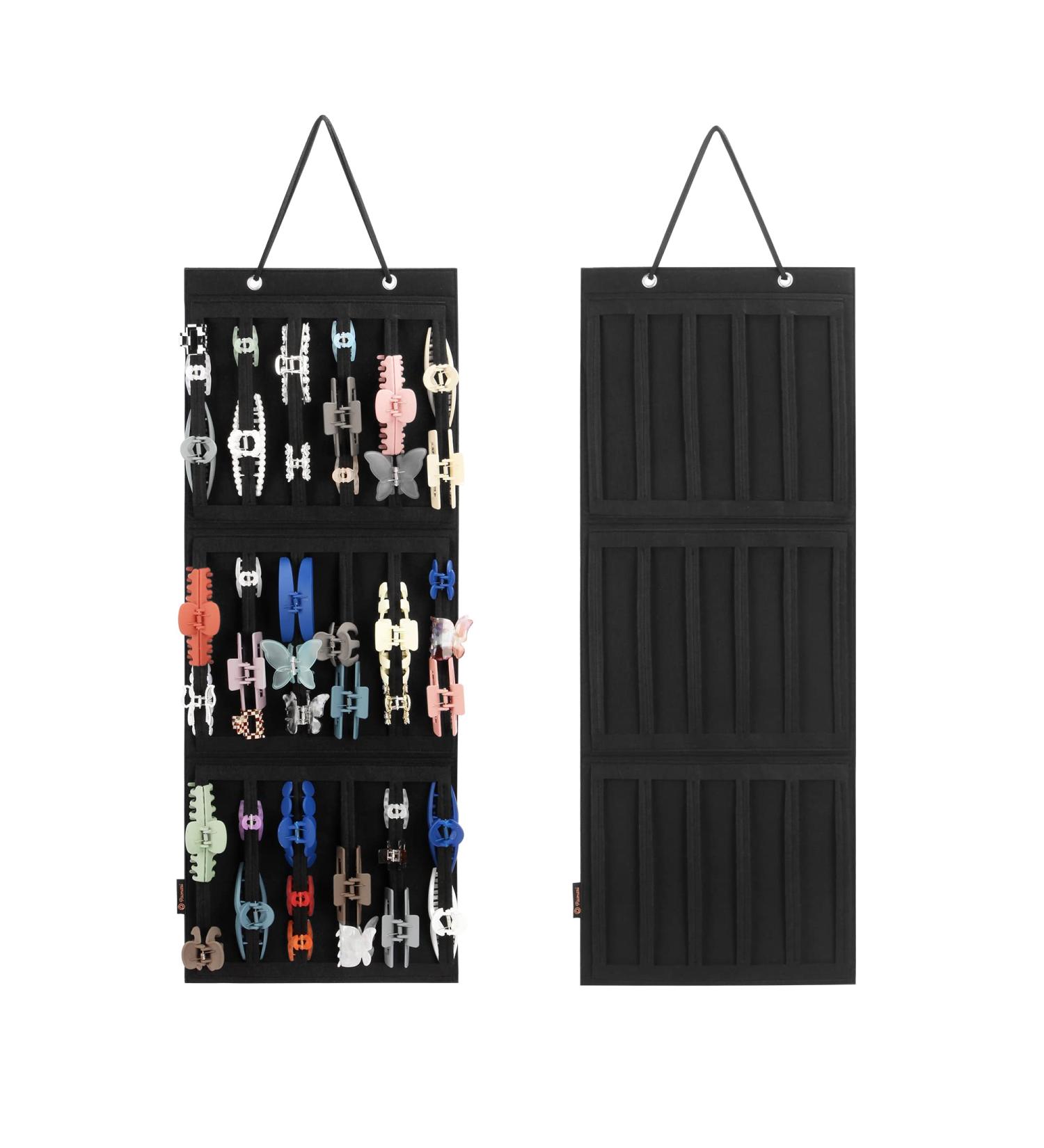 Hanging Hair Claw Clips Holder for Women - Black Hair Accessories Organizer Stand - Buy Online on GoSupps.com