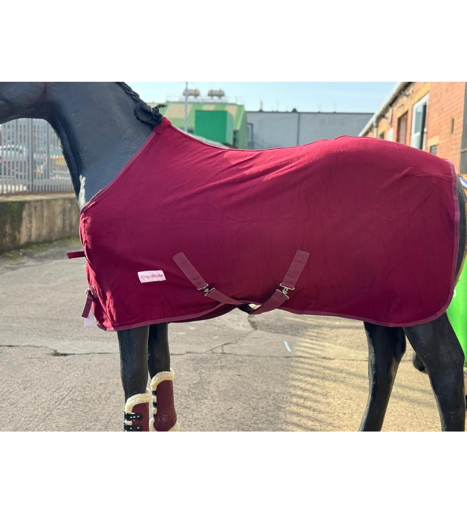 Equipride Horse Fleece Rug/Travel rug made on 260 gsm Fleece for Shetland Pony Horse Size 3'0" to 7'0" BURGUNDY (4'9")