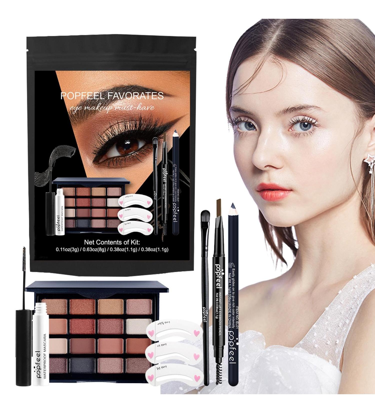 Eyeshadow Eye Liner Eye Makeup Set Make up Kit Portable Long Lasting Waterproof/Set Eye Enhancing Kit Eyeshadow Eye Liner & Mascara for Women Eye Makeup - Buy Online on GoSupps.com