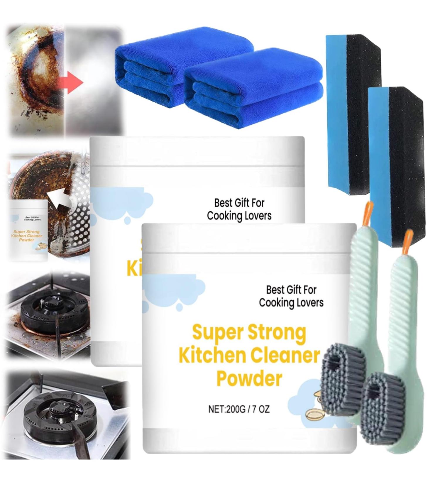 Super Strong Kitchen Cleaner Powder Powerful Kitchen All-Purpose Powder Cleaner Multifunctional Strong Cleaning Agent Stainless Steel Cleaning Powder Powder Foam Cleaner (2Pcs) - Buy Online on GoSupps.com