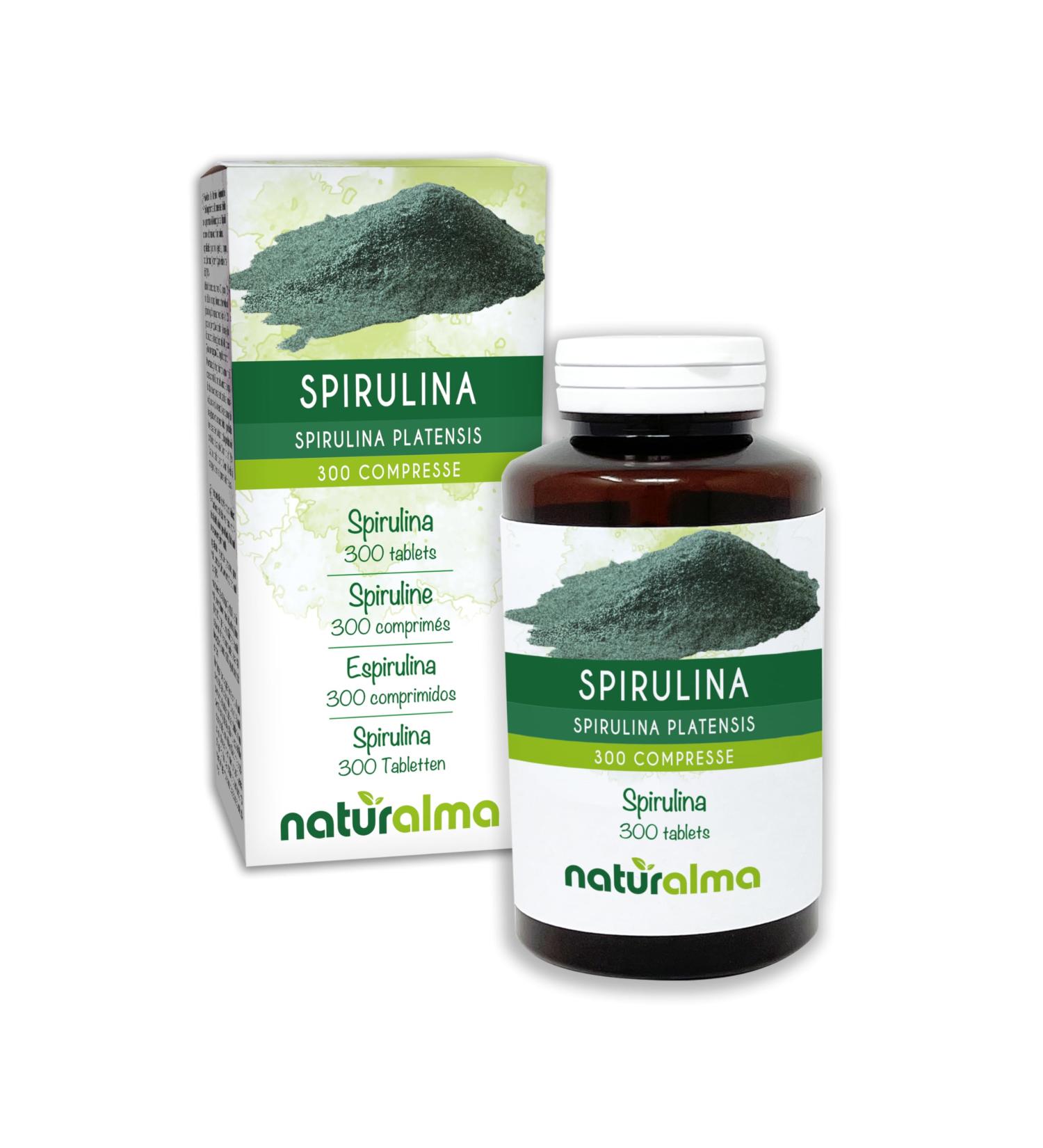 Spirulina (Spirulina platensis or Arthrospira platensis) Thallus (Algae) Naturalma - 150 g - 300 Tablets - Food Supplement - Natural and Vegan - Buy Online on GoSupps.com