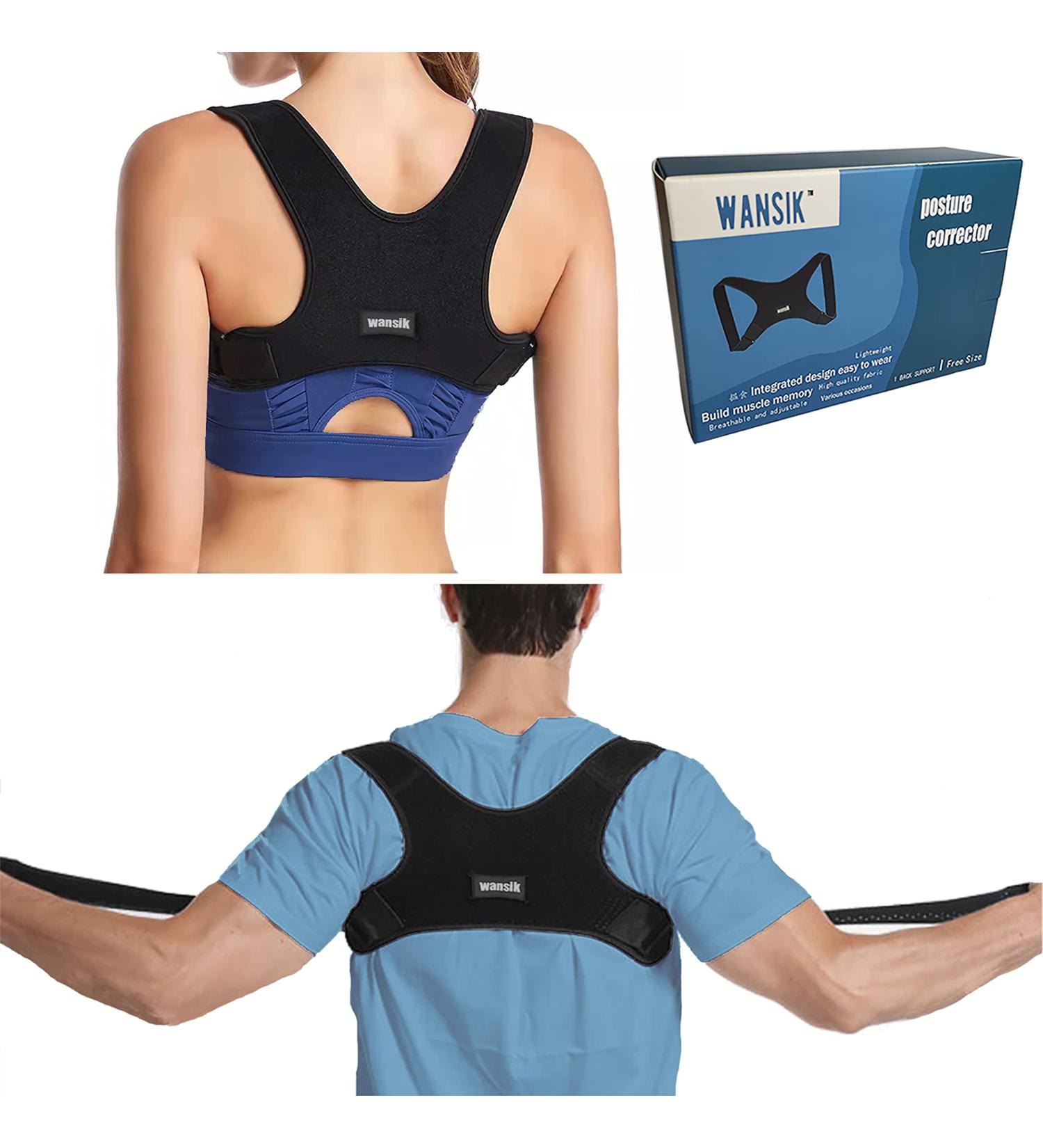 WANSIK Plus Size Posture Corrector for Women and Men - Adjustable Upper Back Brace for Lumbar, Neck, and Shoulder Pain Relief - Breathable Support Straightener - L/XL - Buy Online on GoSupps.com