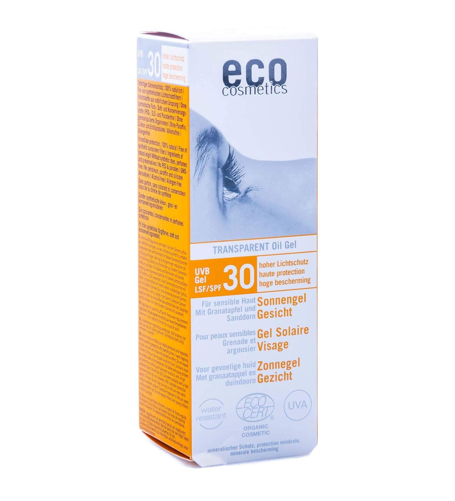 Buy Eco Cosmetics Facial Sun Gel SPF 30 - Transparent 30ml | Best International Shipping - Buy Online on GoSupps.com