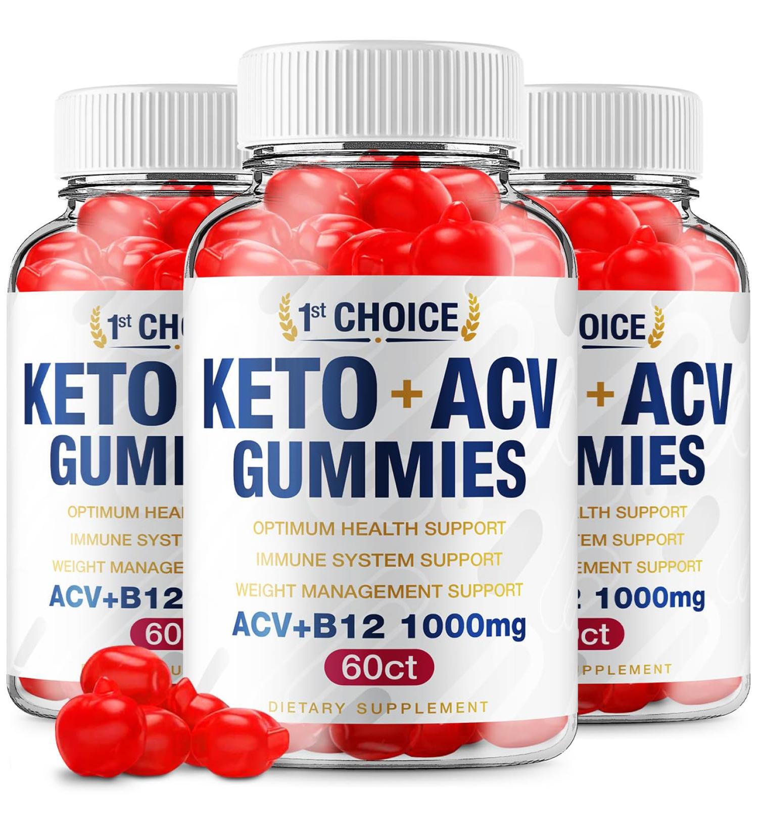 (3 Pack) 1st Choice Keto ACV Gummies Keto First Choice ACV Advanced Formula Shark Plus Apple Cider Vinegar Keto Tank Gummies Dietary Supplement B12 Beet Root Juice Men Women (180 Gummies) - Buy Online on GoSupps.com