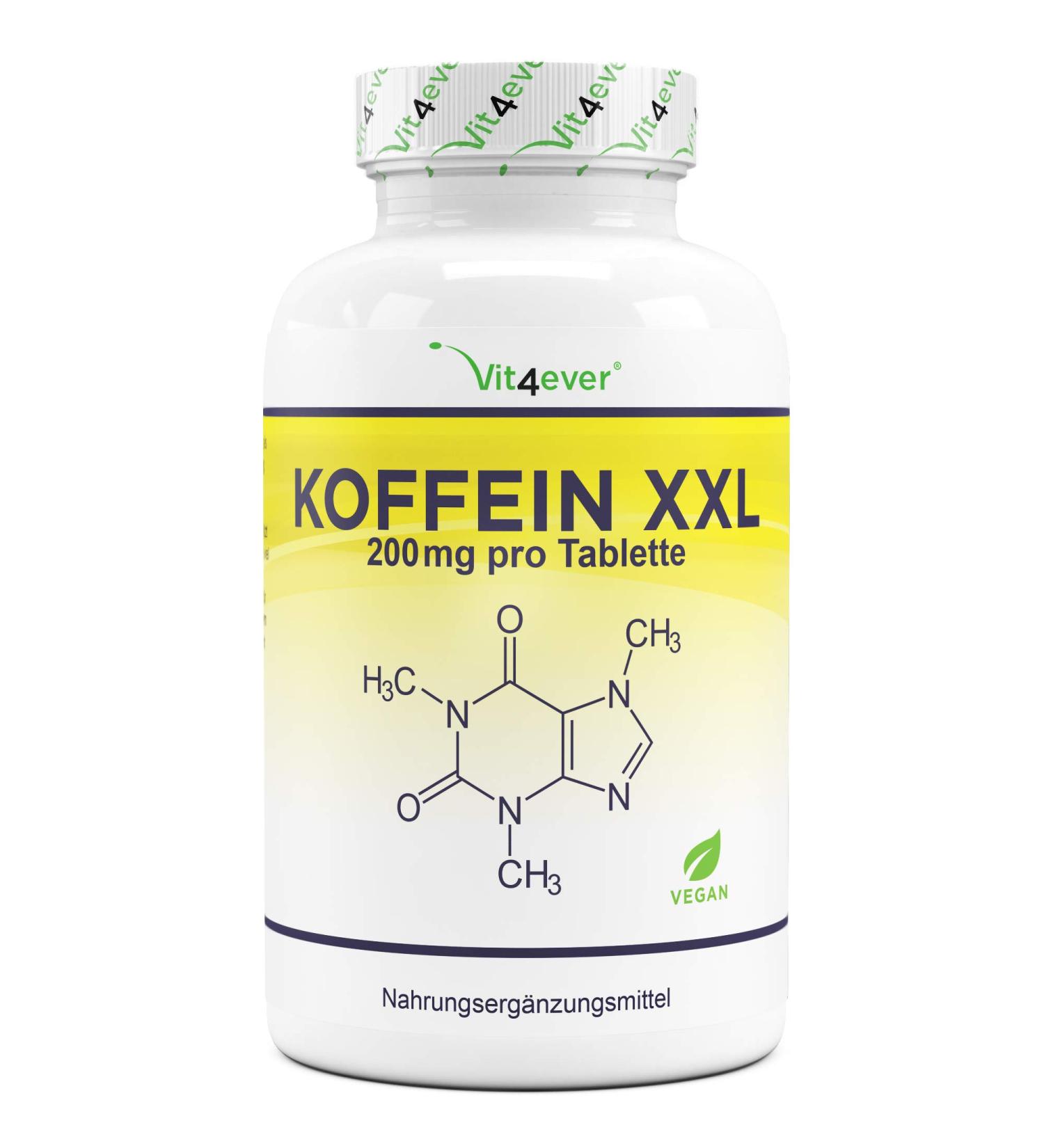 High-Dose Vegan Caffeine Tablets 200mg - 500 Tablets - Lab-Tested Purity - No Additives - Premium Quality - Buy Online on GoSupps.com
